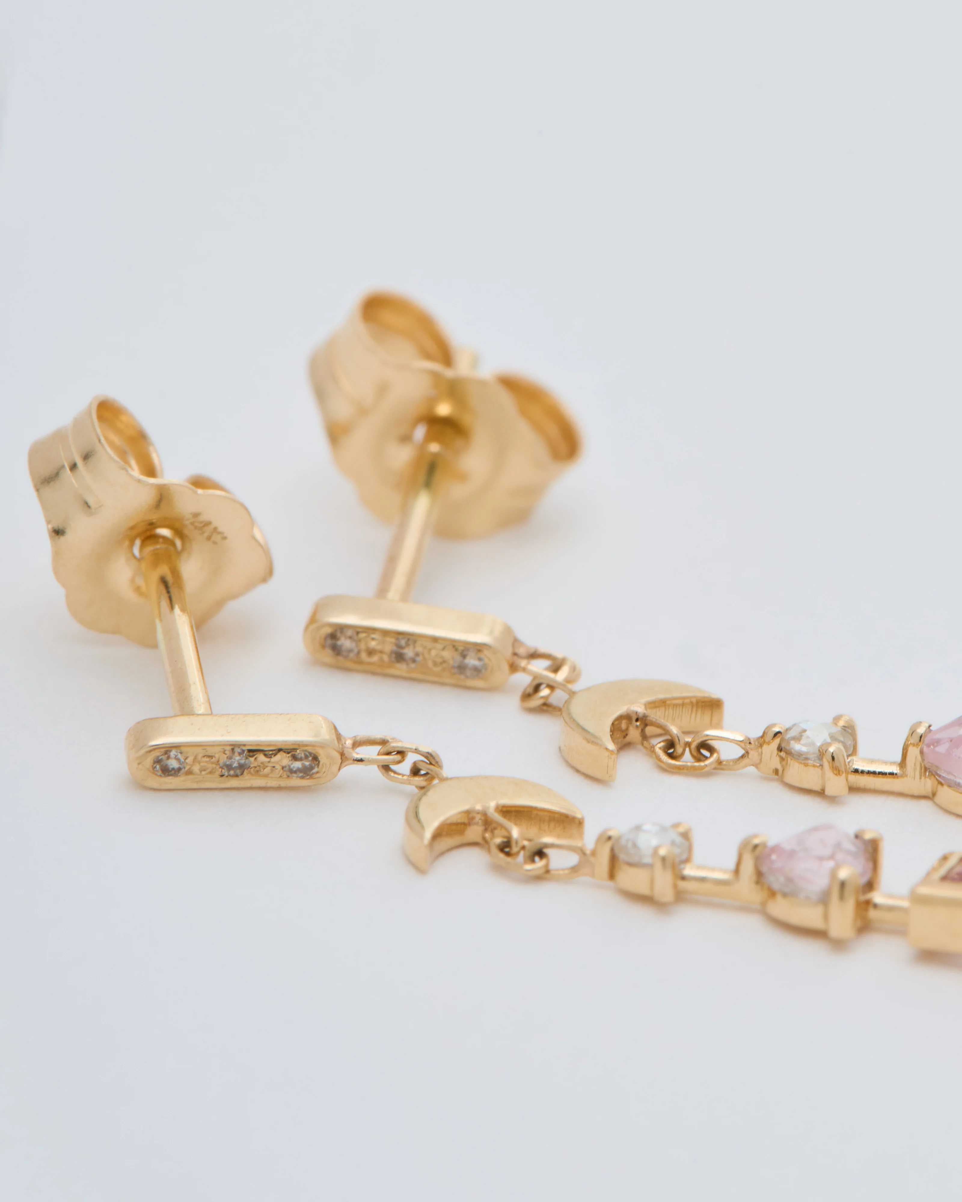 tourmaline moon crescent long earrings - Image 5
