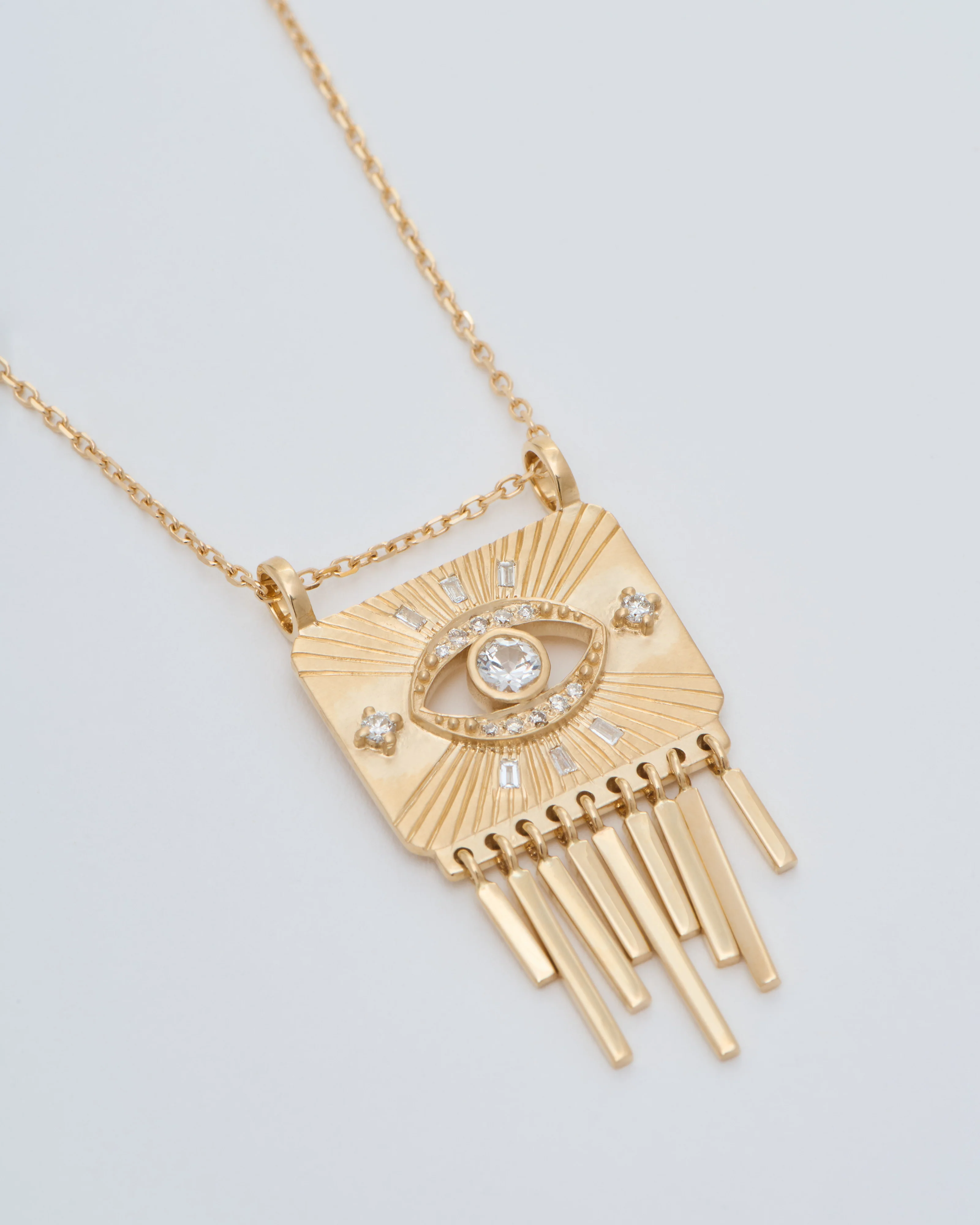 white sapphire eye plate necklace - Image 4