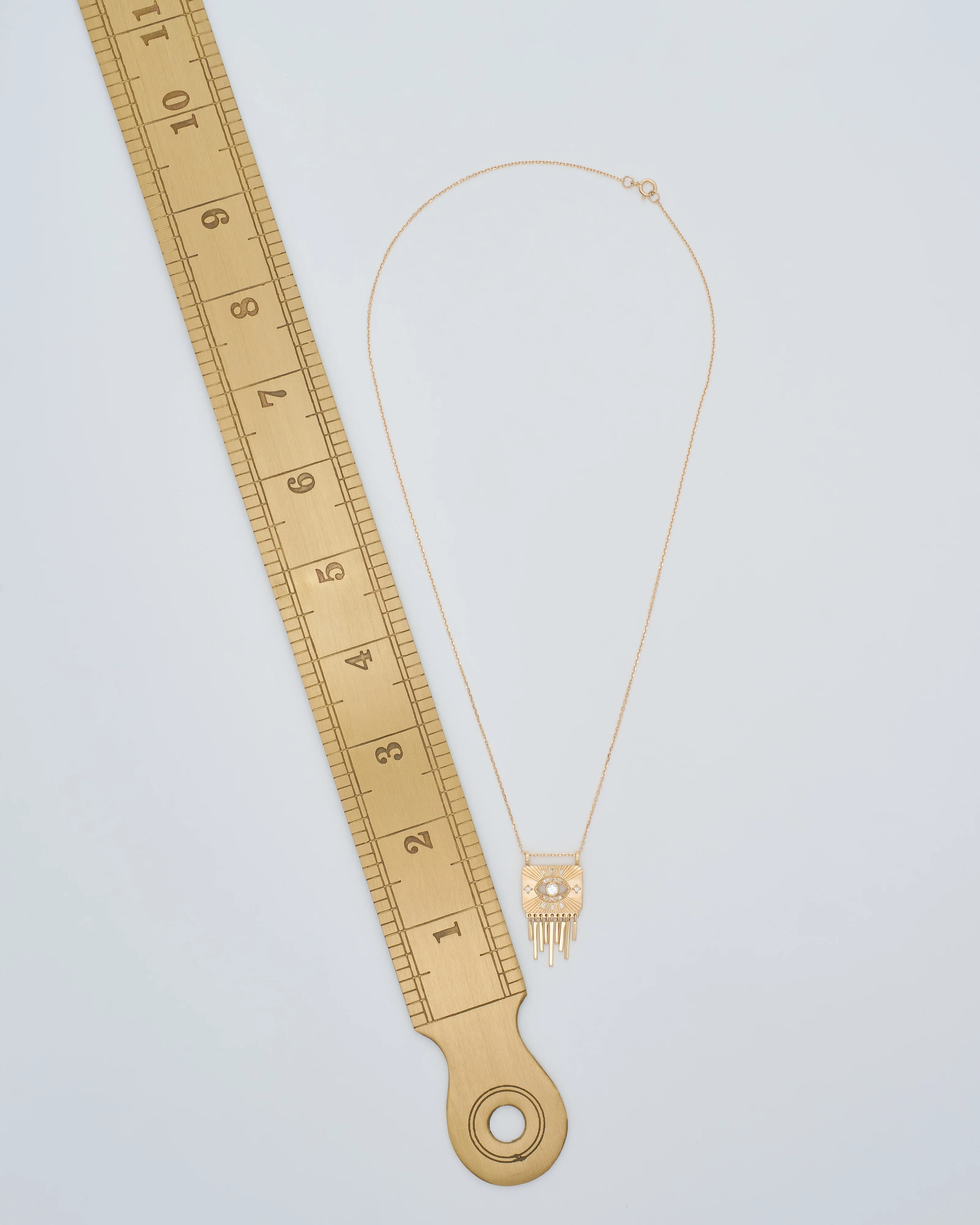 white sapphire eye plate necklace - Image 7