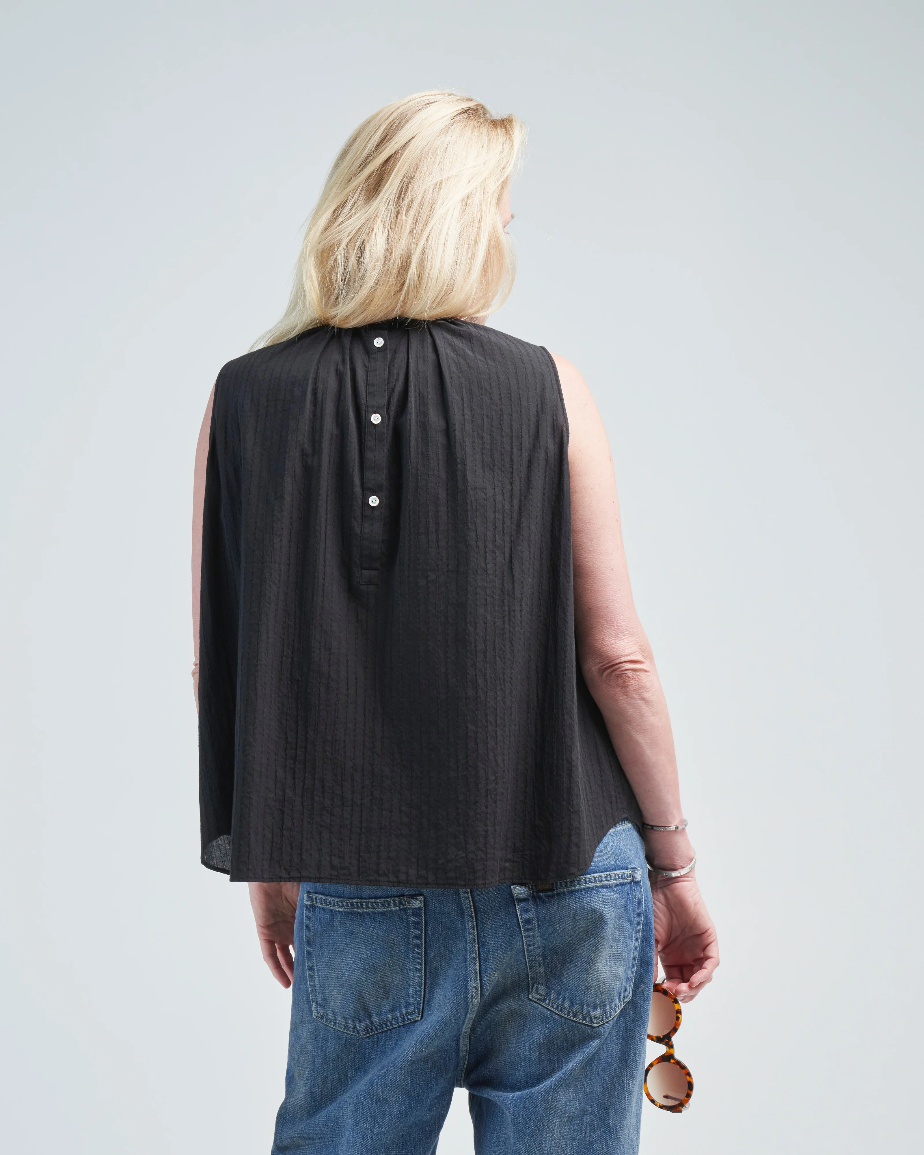 band collar sleeveless shirt - Image 5