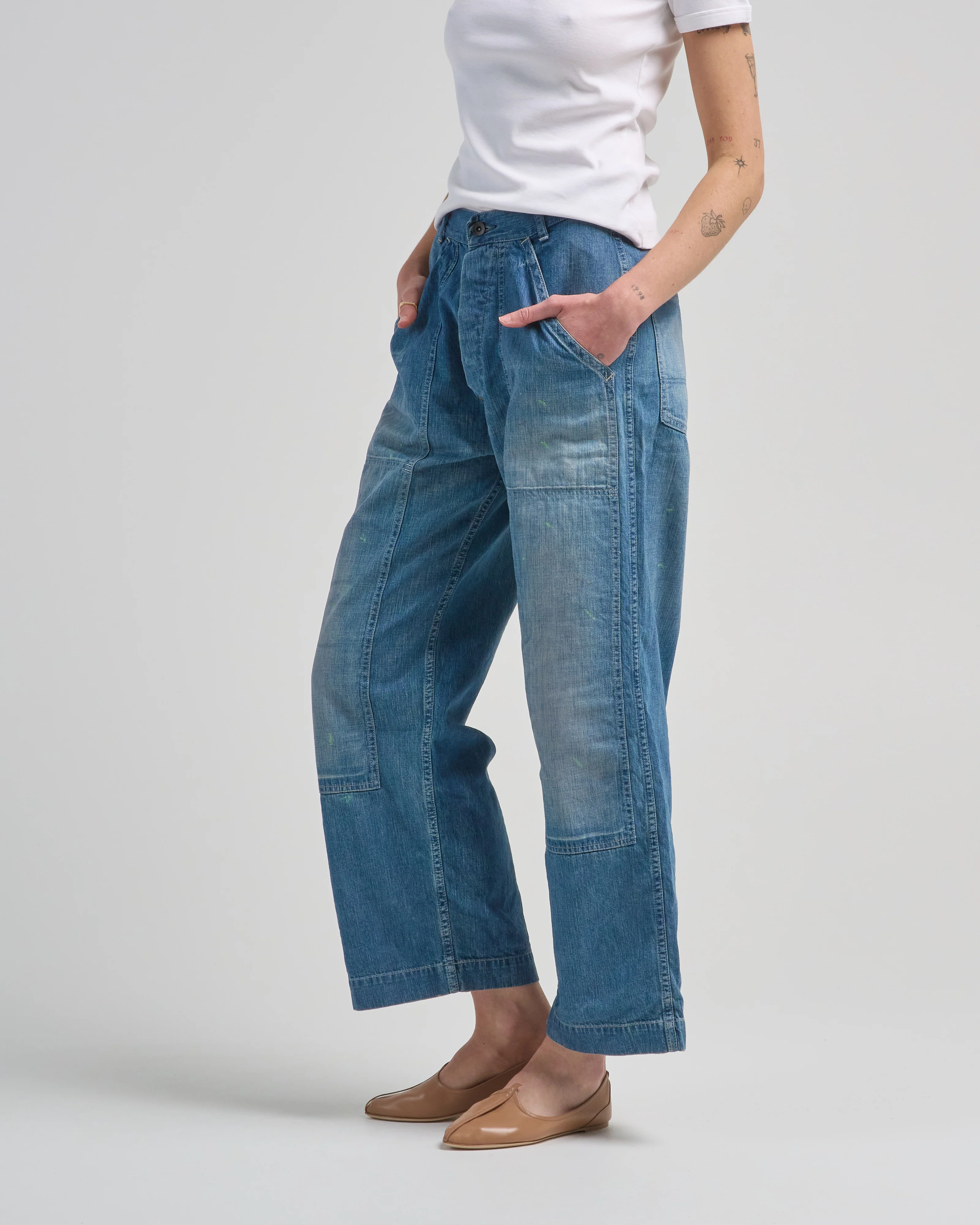 denim double knee painter pants - Image 3