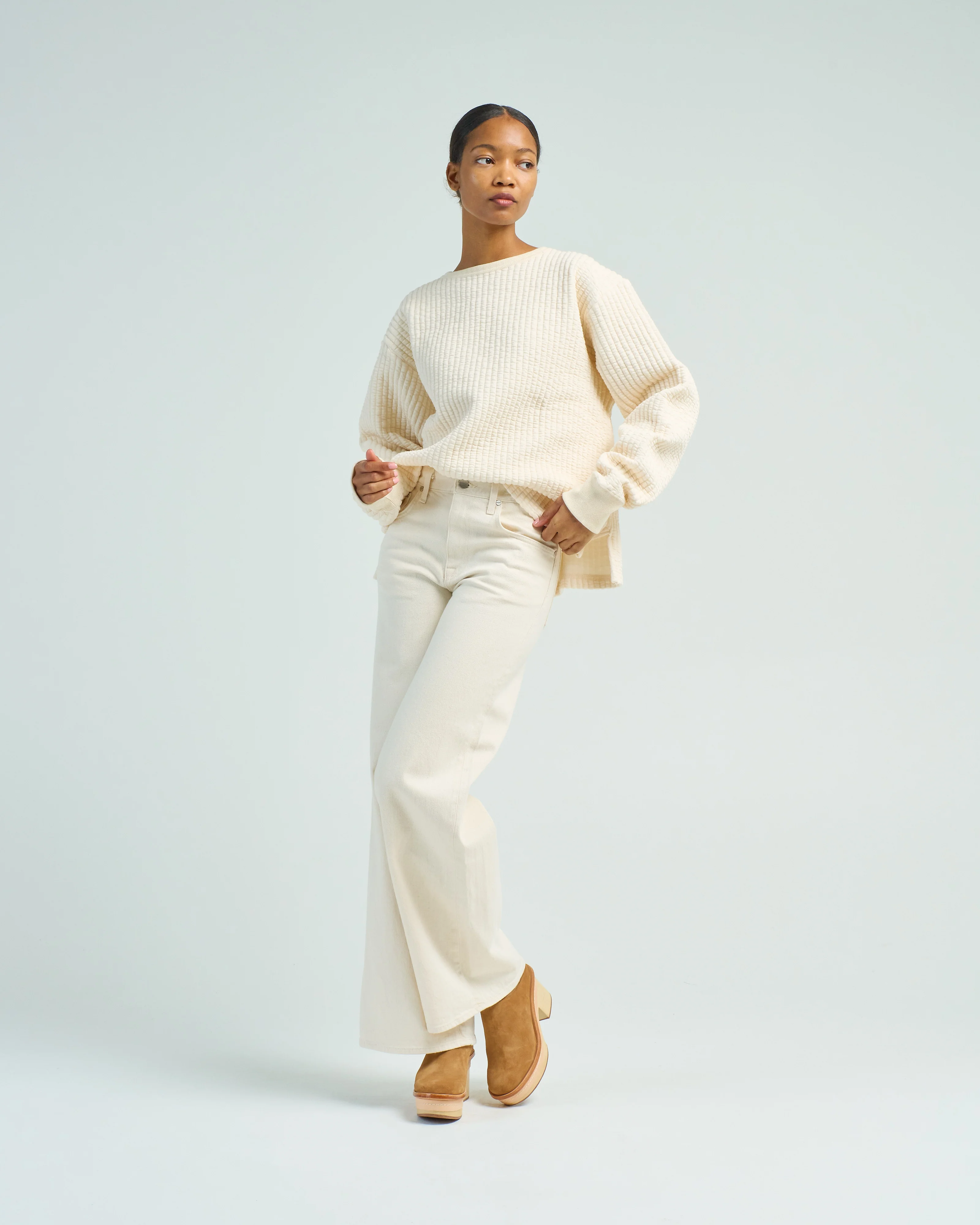 quilted crew neck top - Image 3