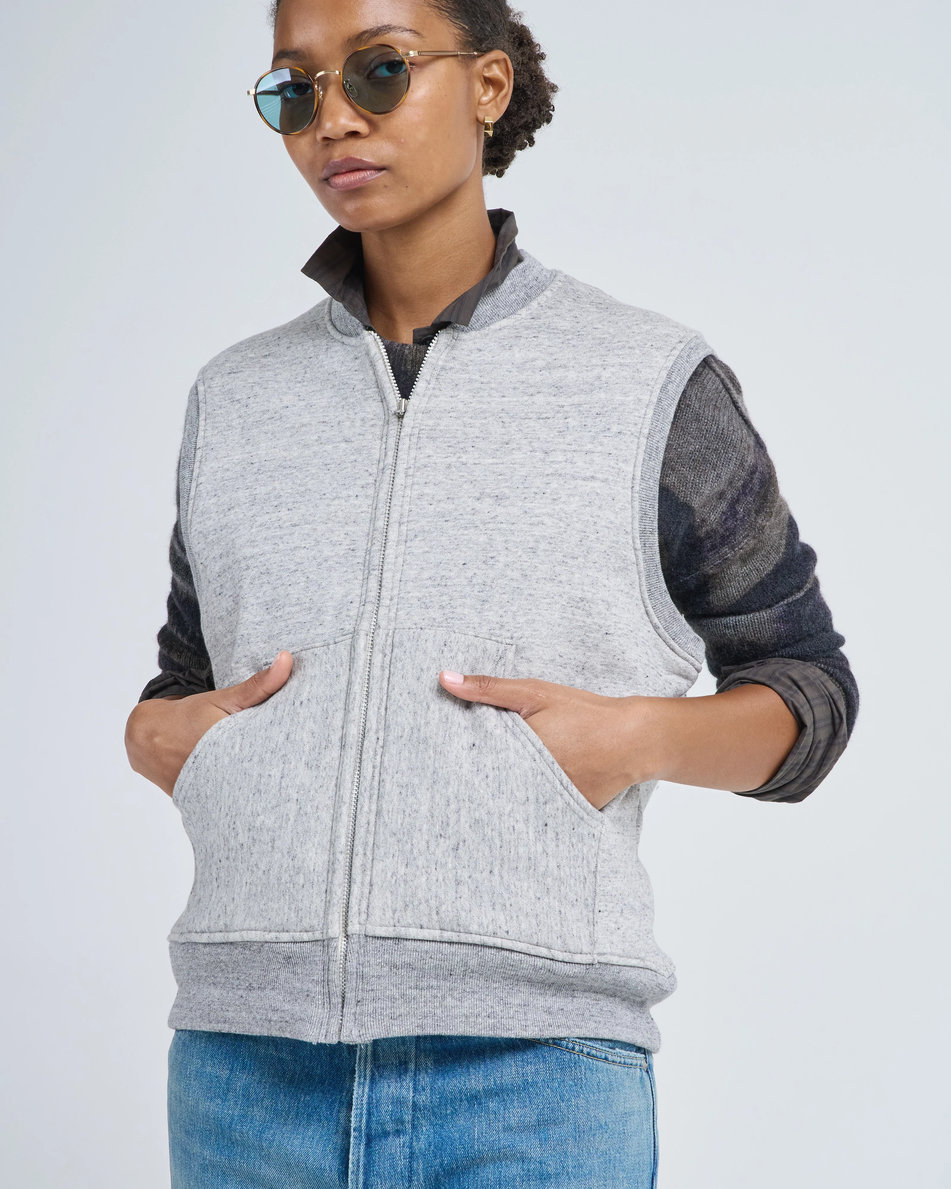 sweat zip up vest - Image 4