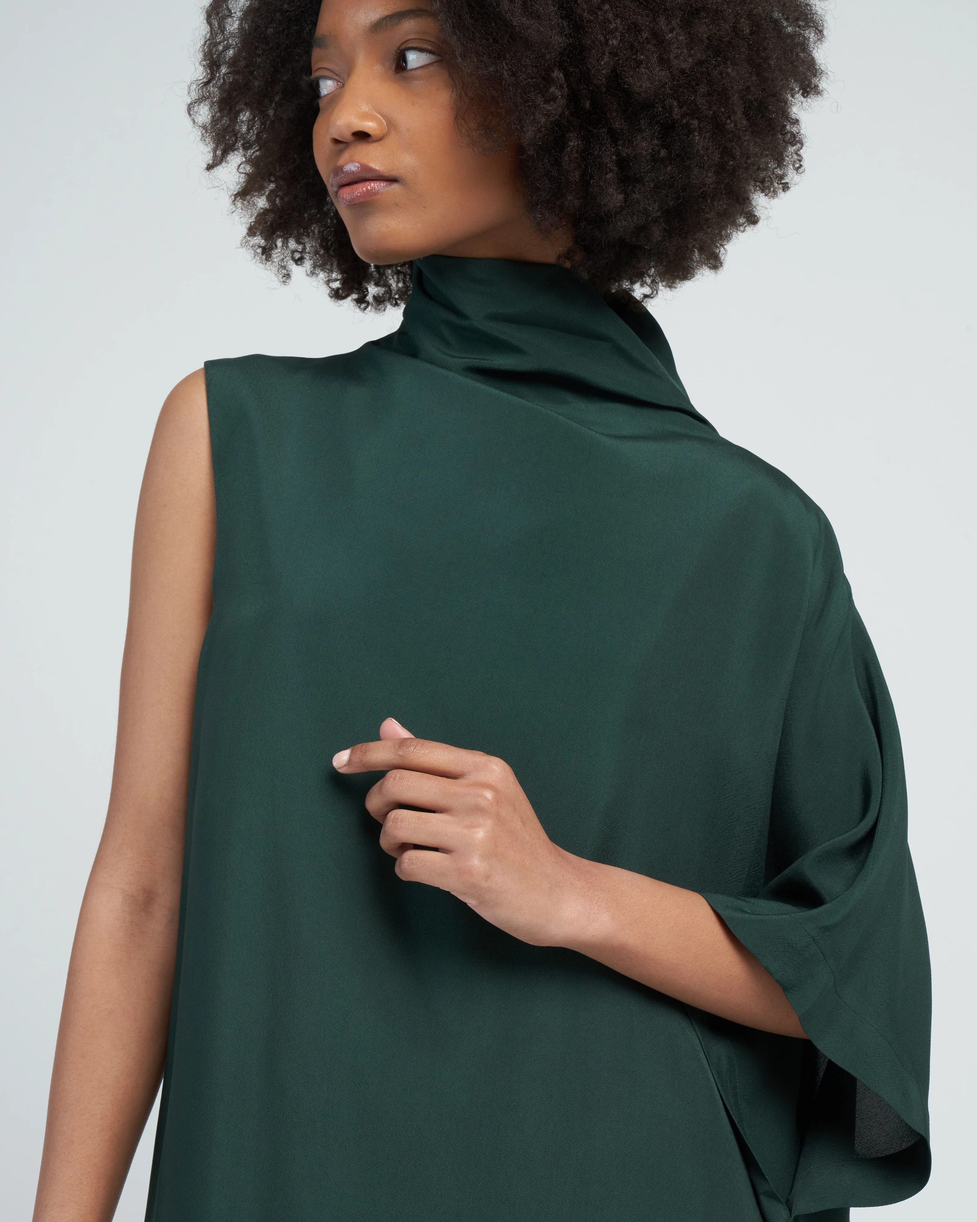 diade long cowl neck dress - dark green - Image 5
