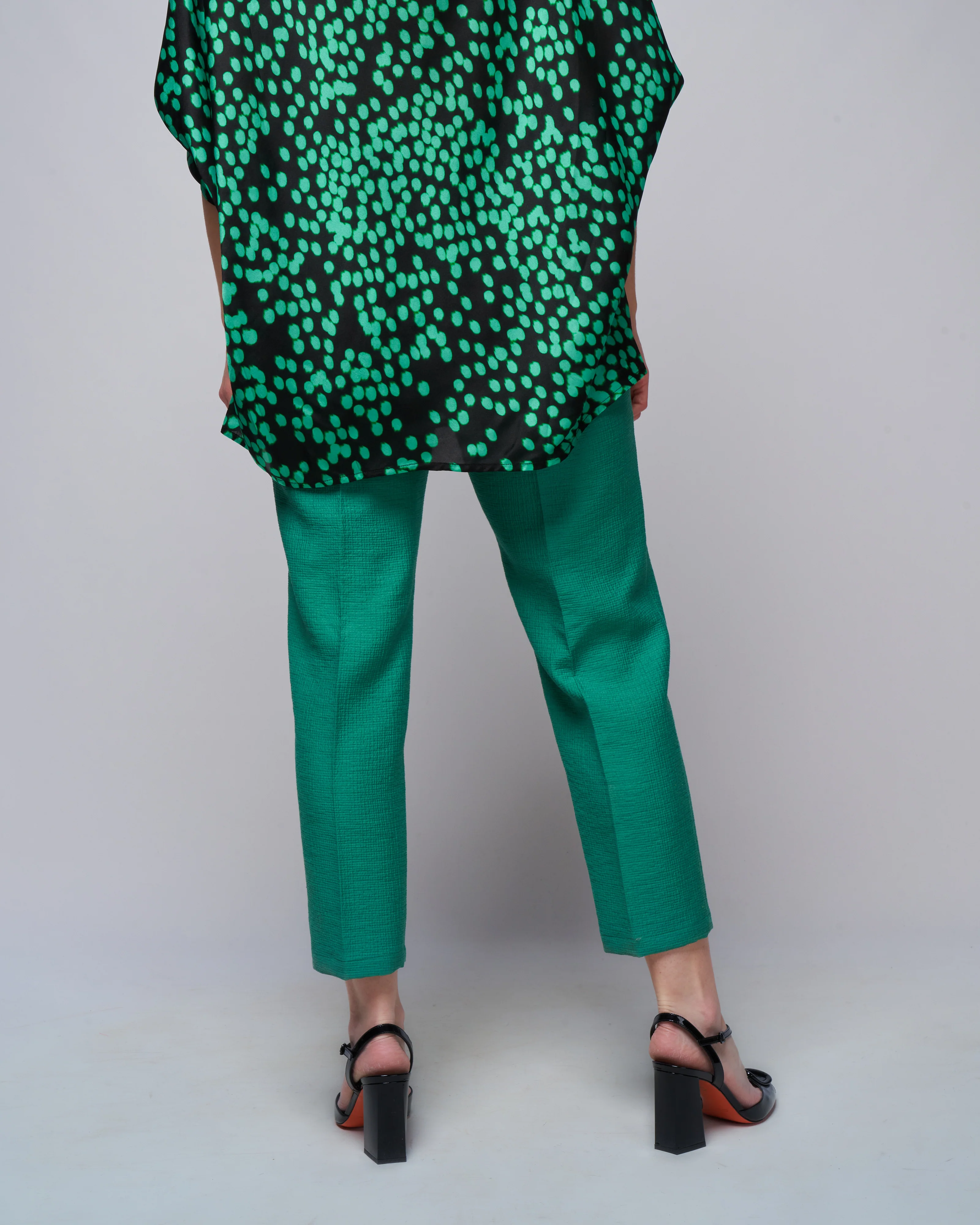 elastic waistband trousers - emerald - Image 4