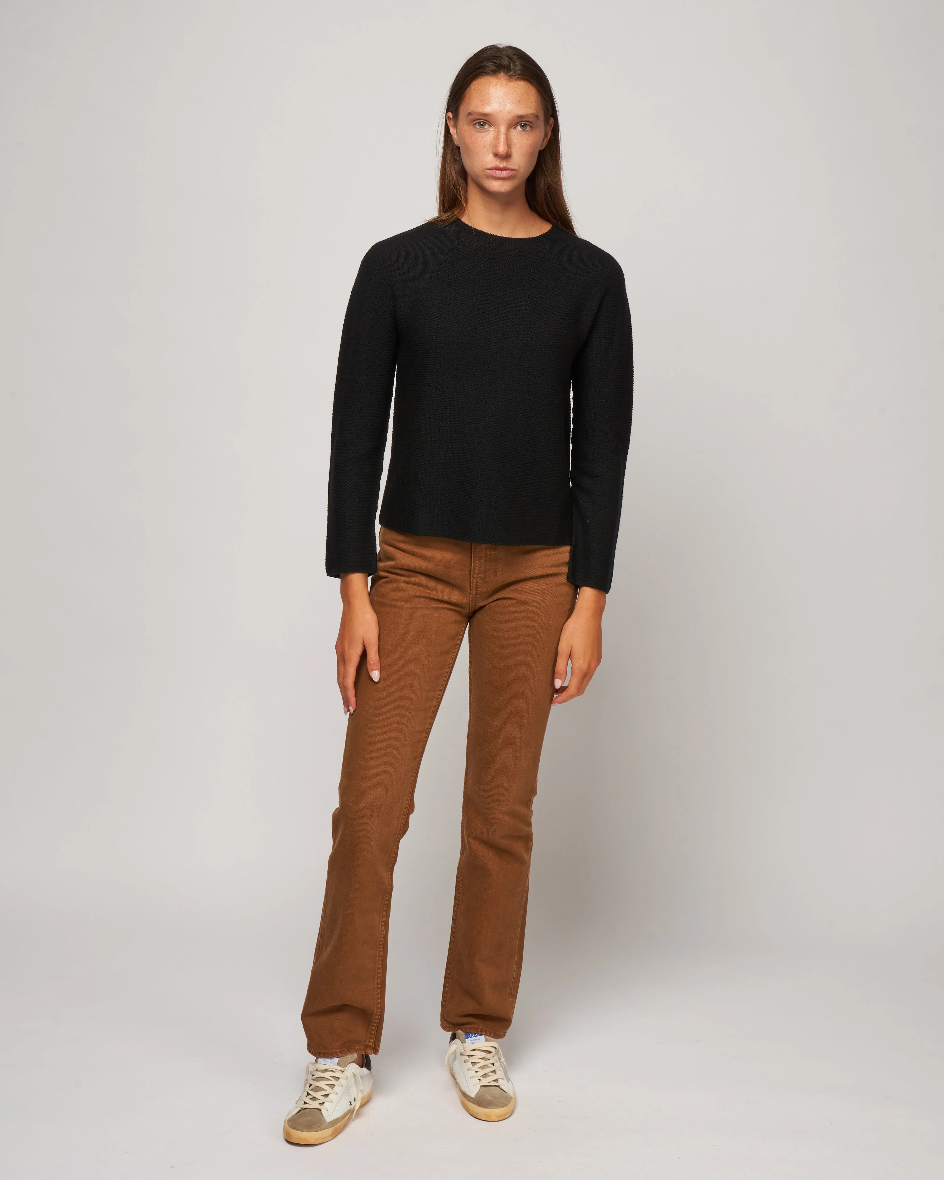 knitted crewneck sweater - black - Image 2