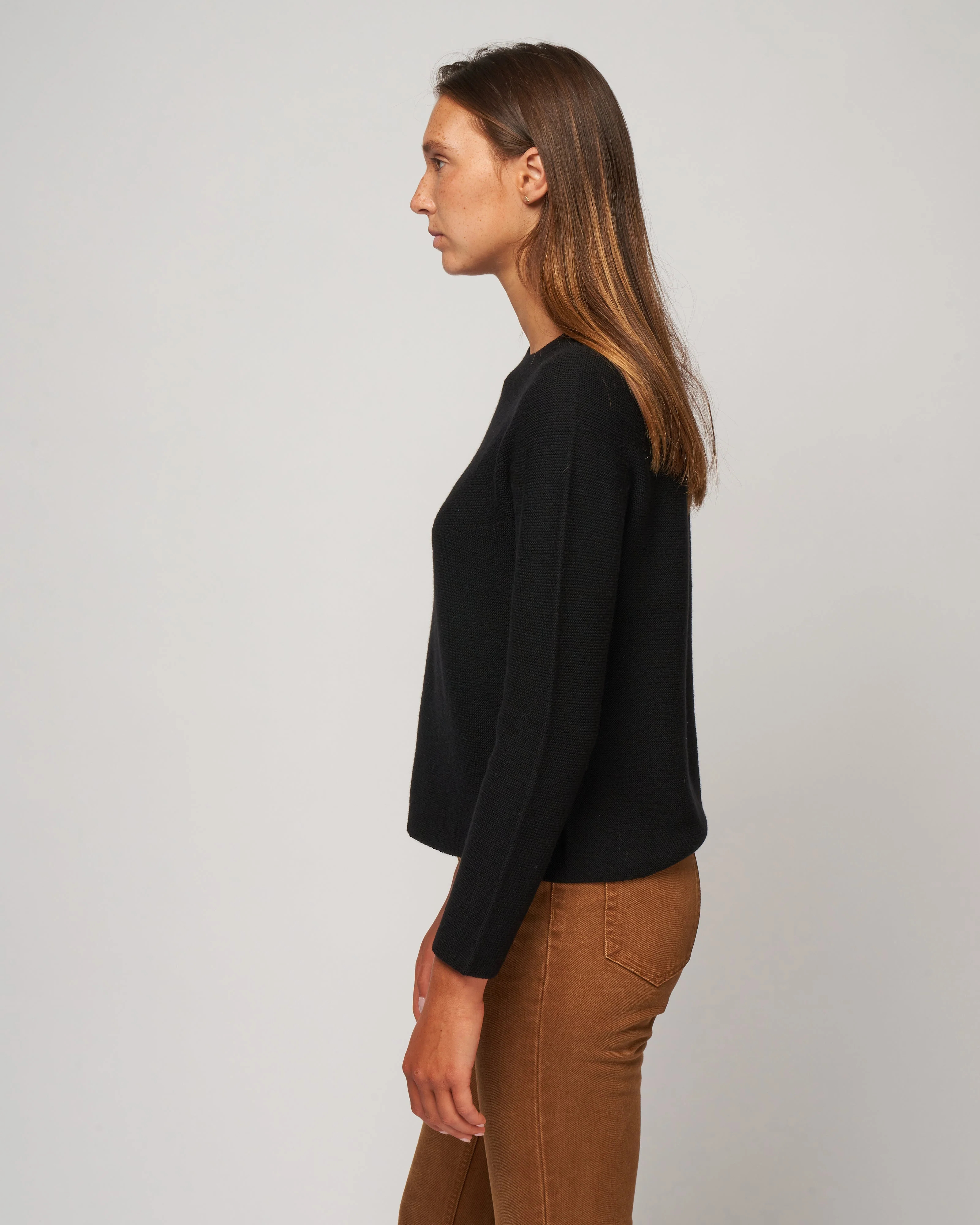 knitted crewneck sweater - black - Image 3