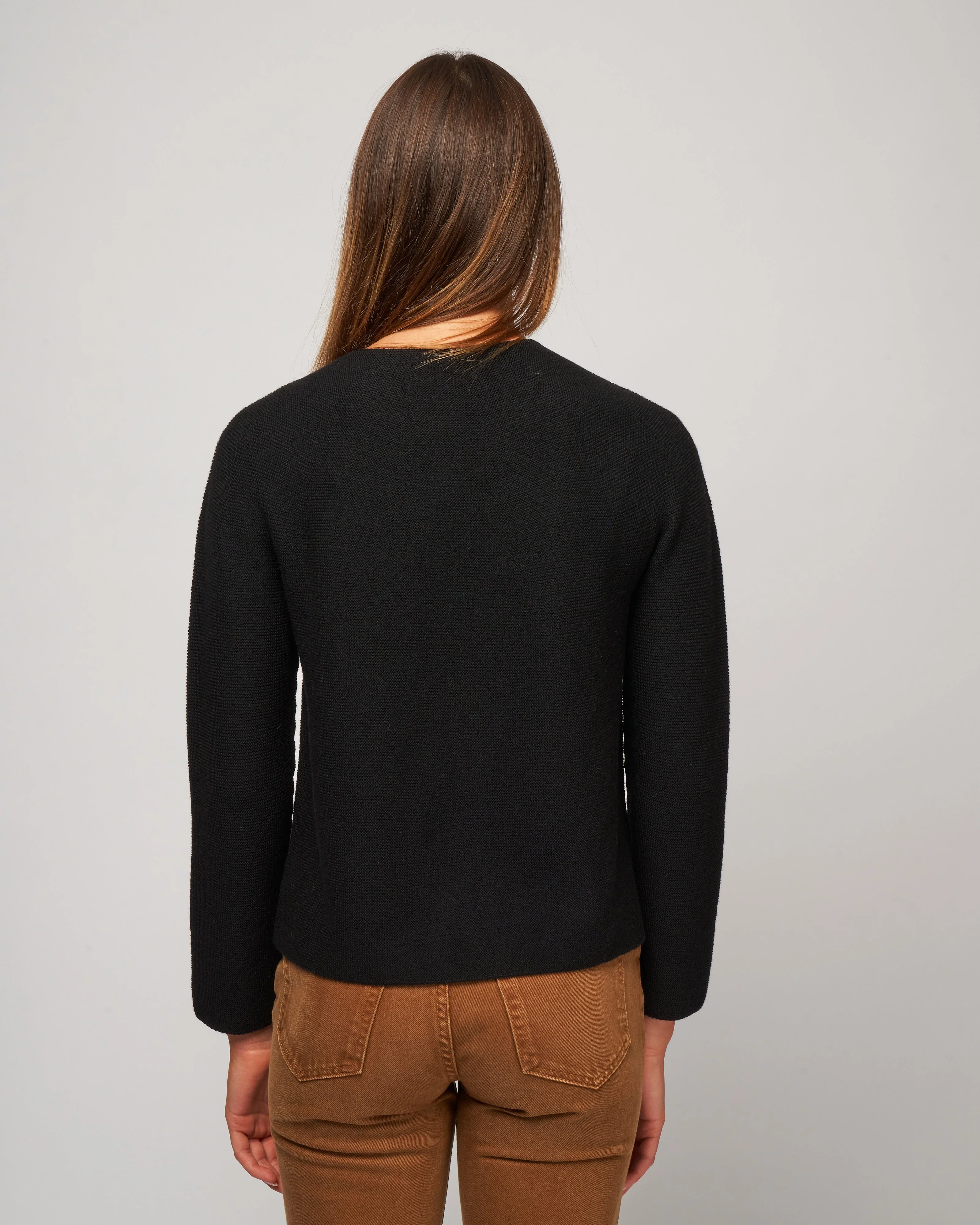 knitted crewneck sweater - black - Image 4