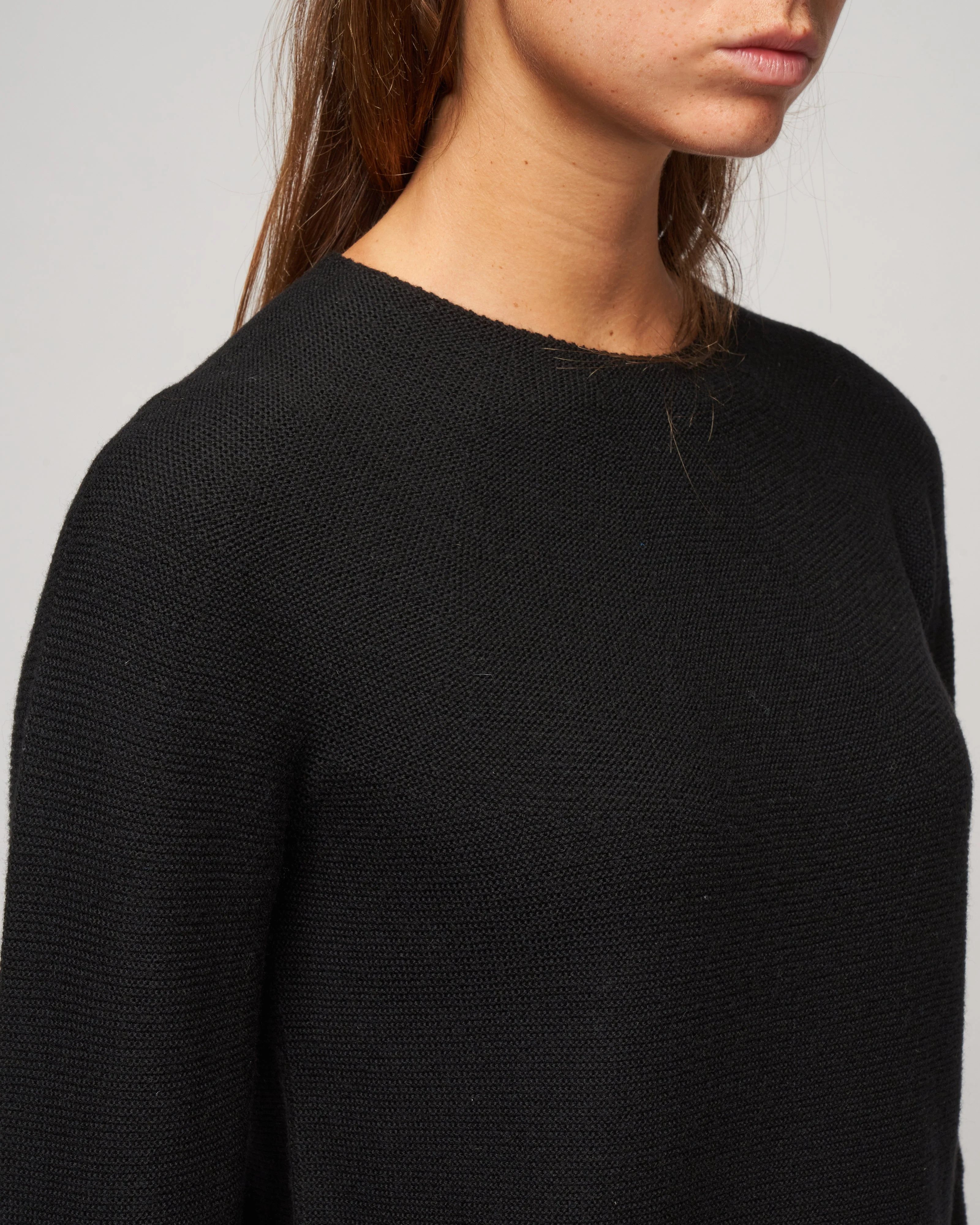 knitted crewneck sweater - black - Image 5