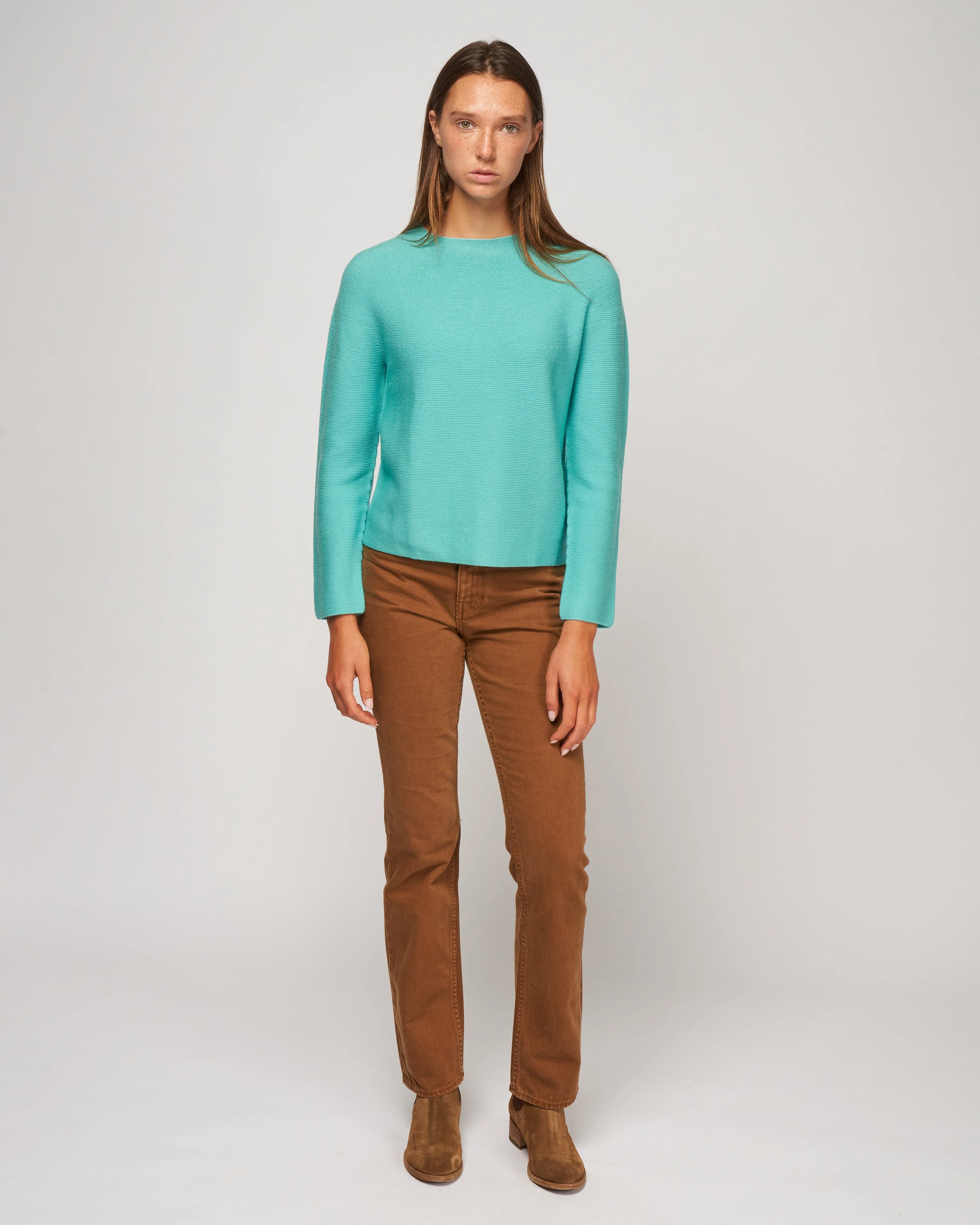knitted crewneck sweater - seafoam - Image 2