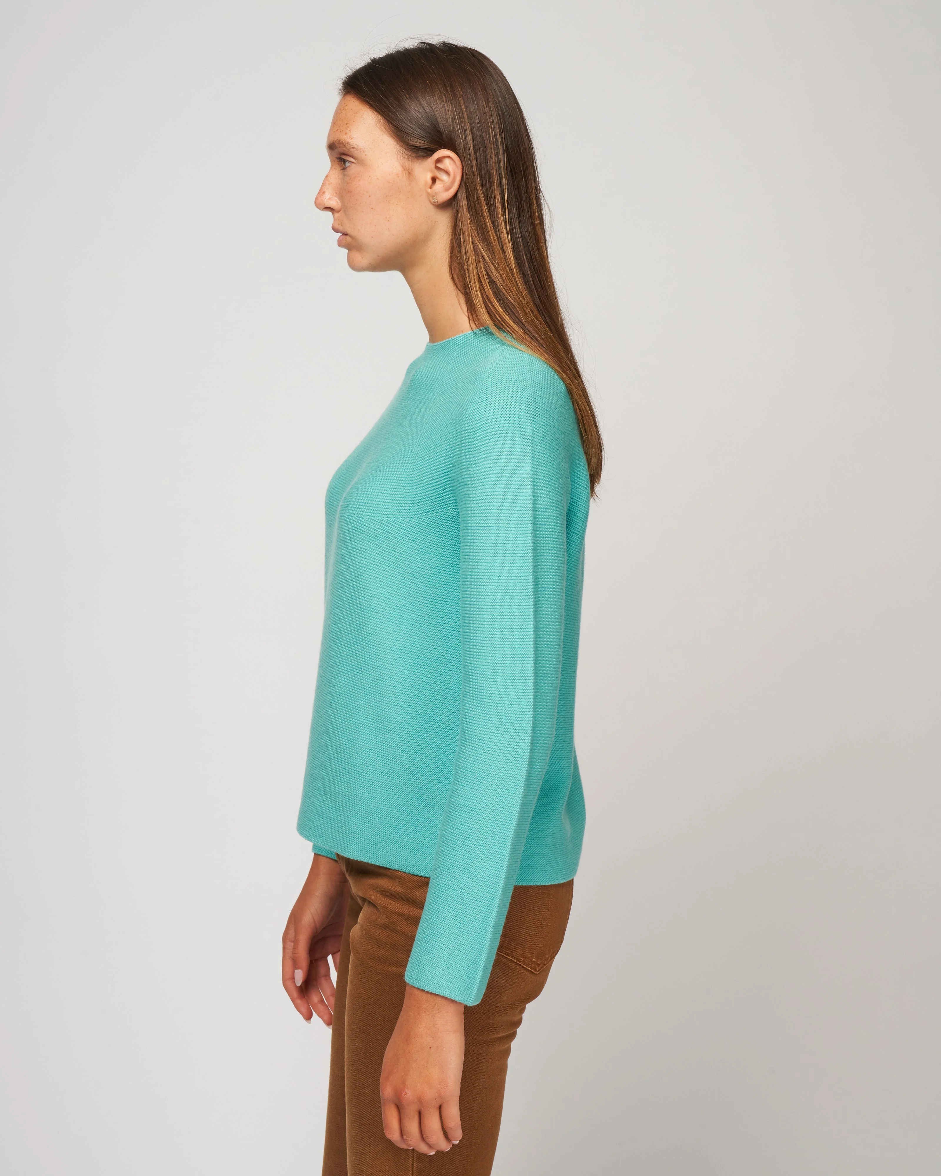 knitted crewneck sweater - seafoam - Image 3