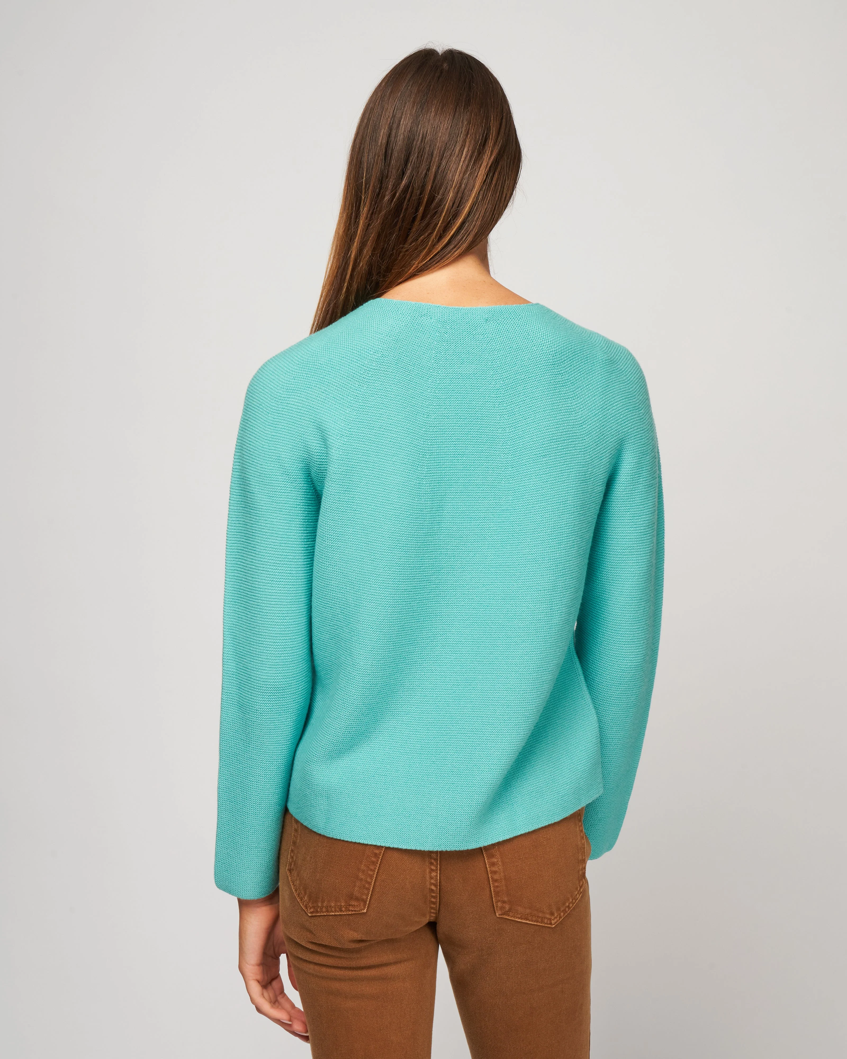 knitted crewneck sweater - seafoam - Image 4