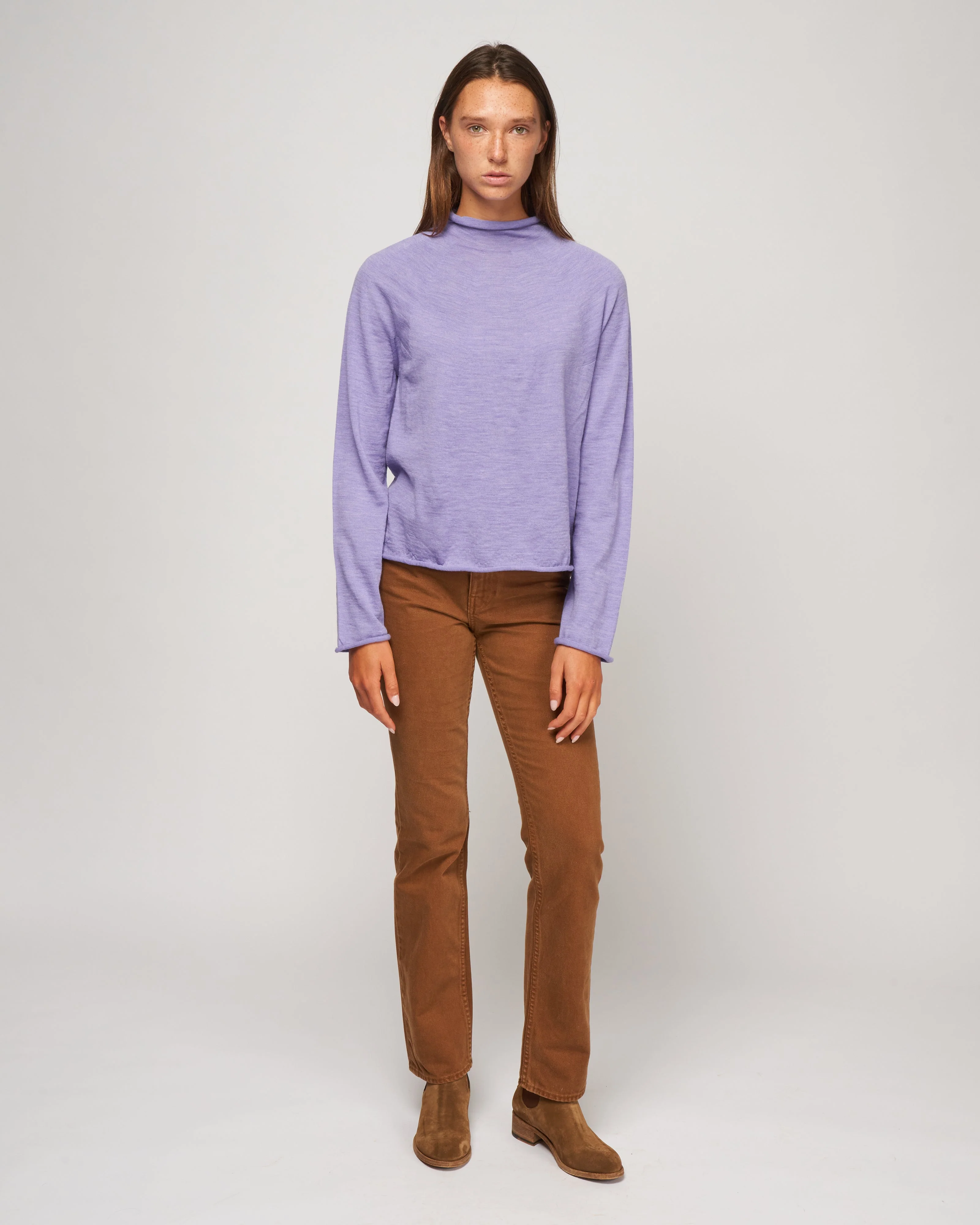 knitted jersey turtleneck sweater - amethyst - Image 2