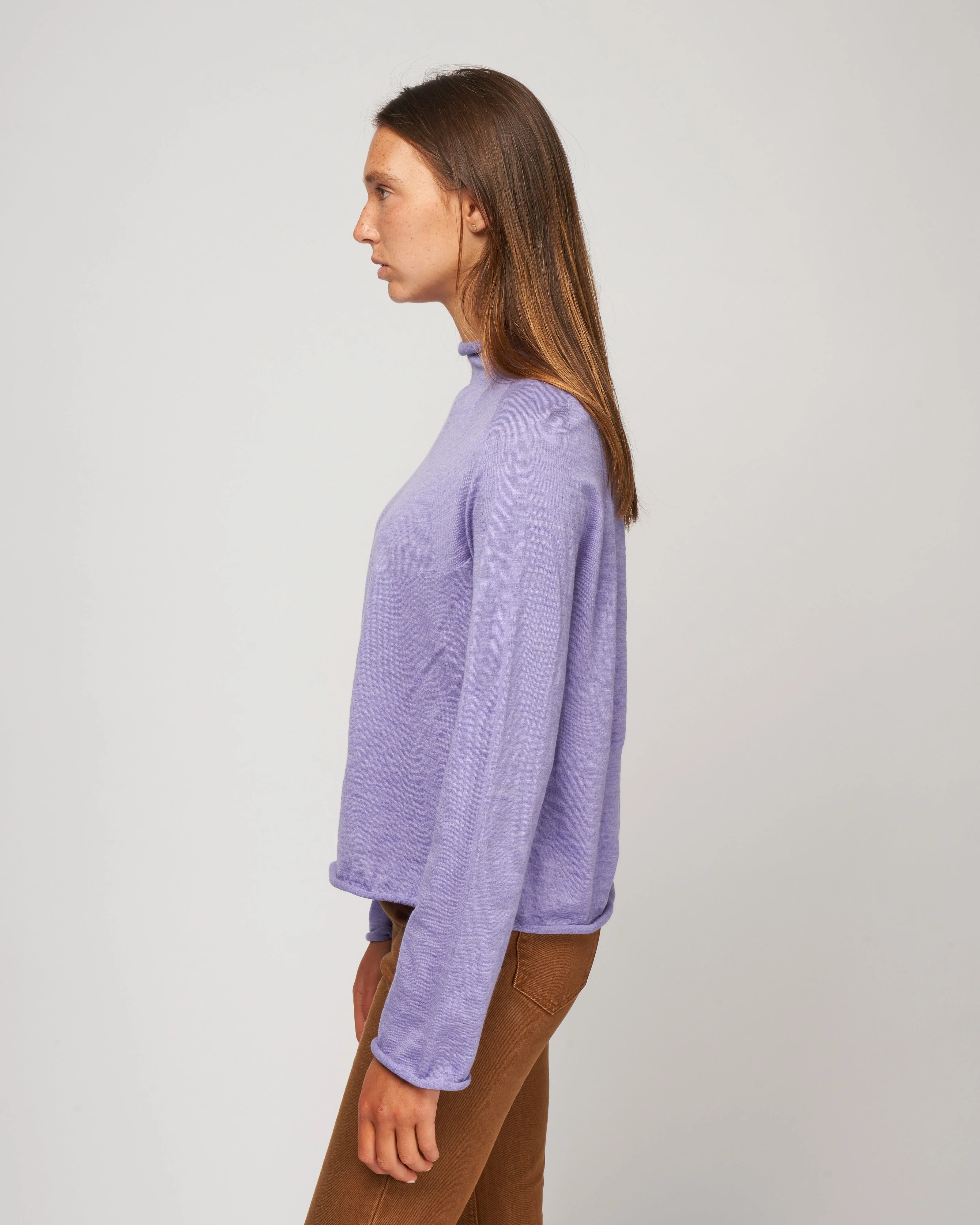 knitted jersey turtleneck sweater - amethyst - Image 3