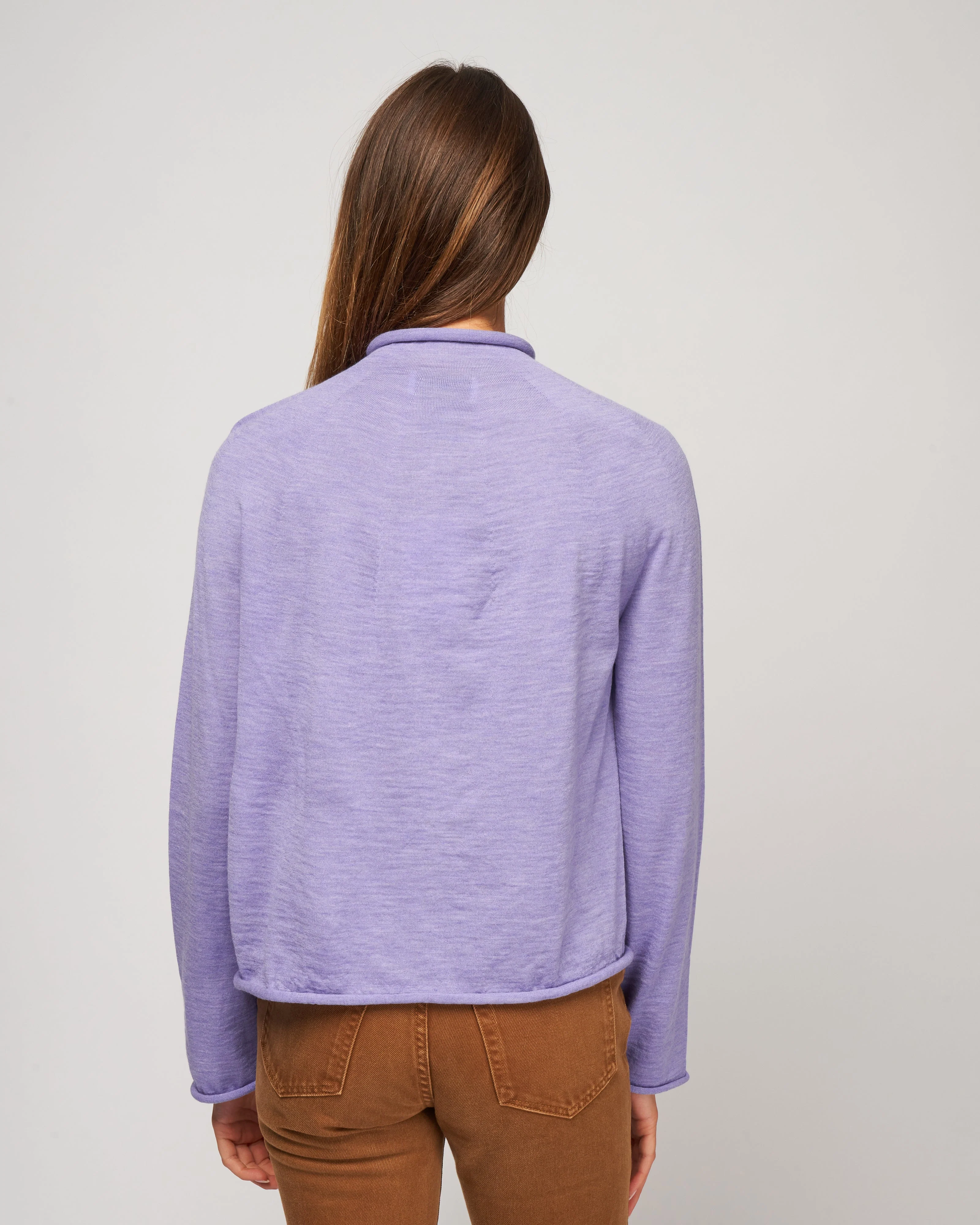 knitted jersey turtleneck sweater - amethyst - Image 4