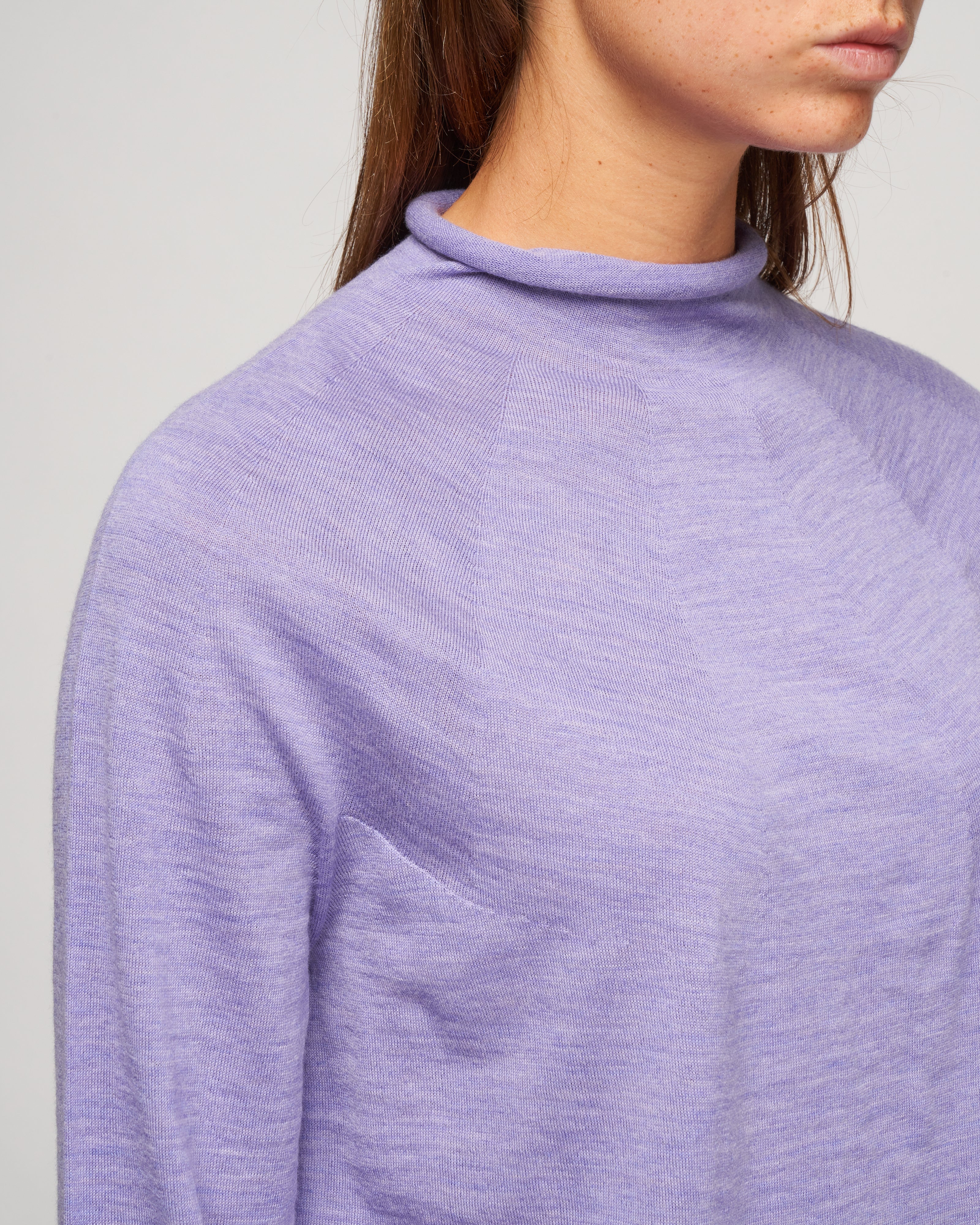 knitted jersey turtleneck sweater - amethyst - Image 5