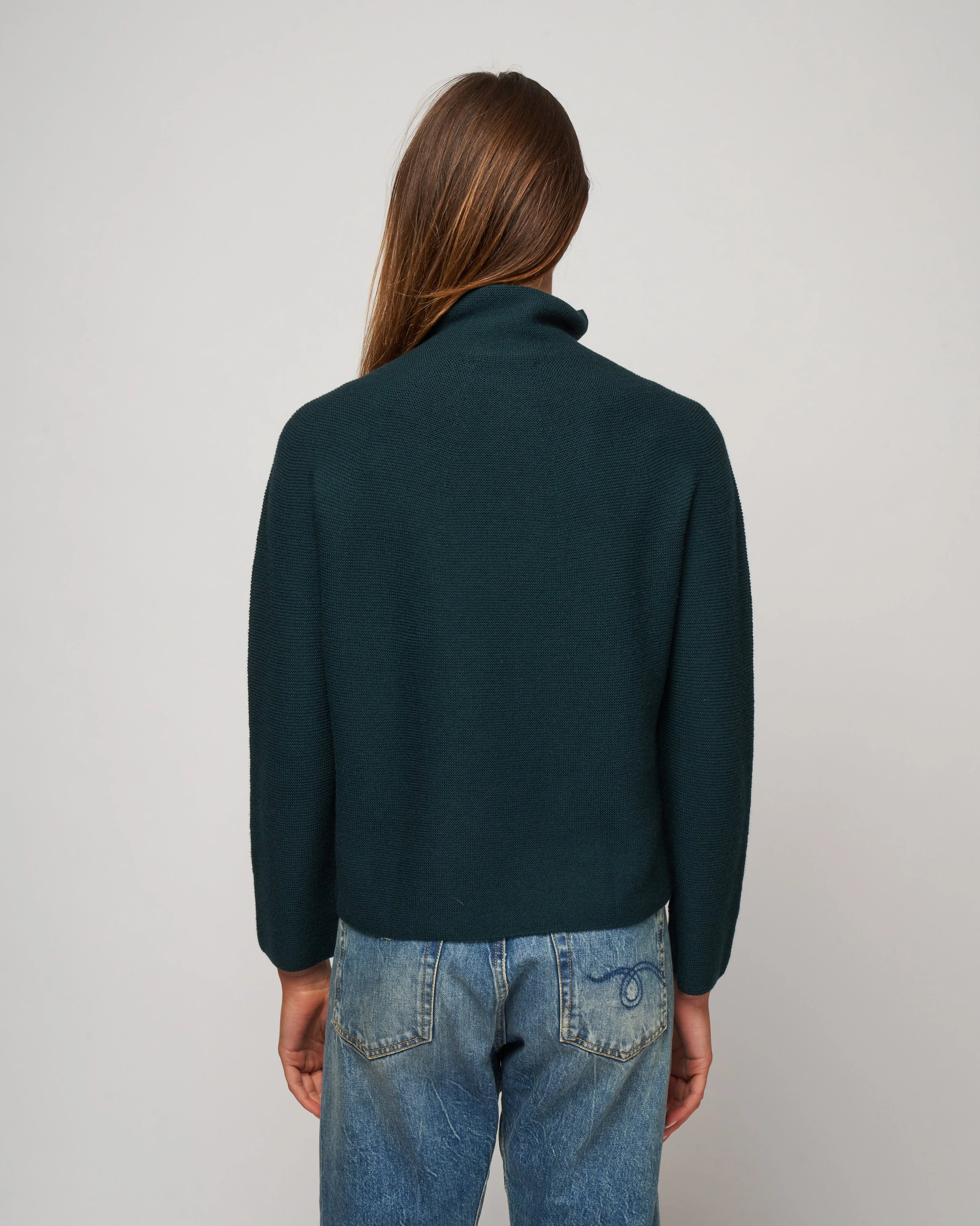 knitted turtle neck sweater - dark green - Image 4