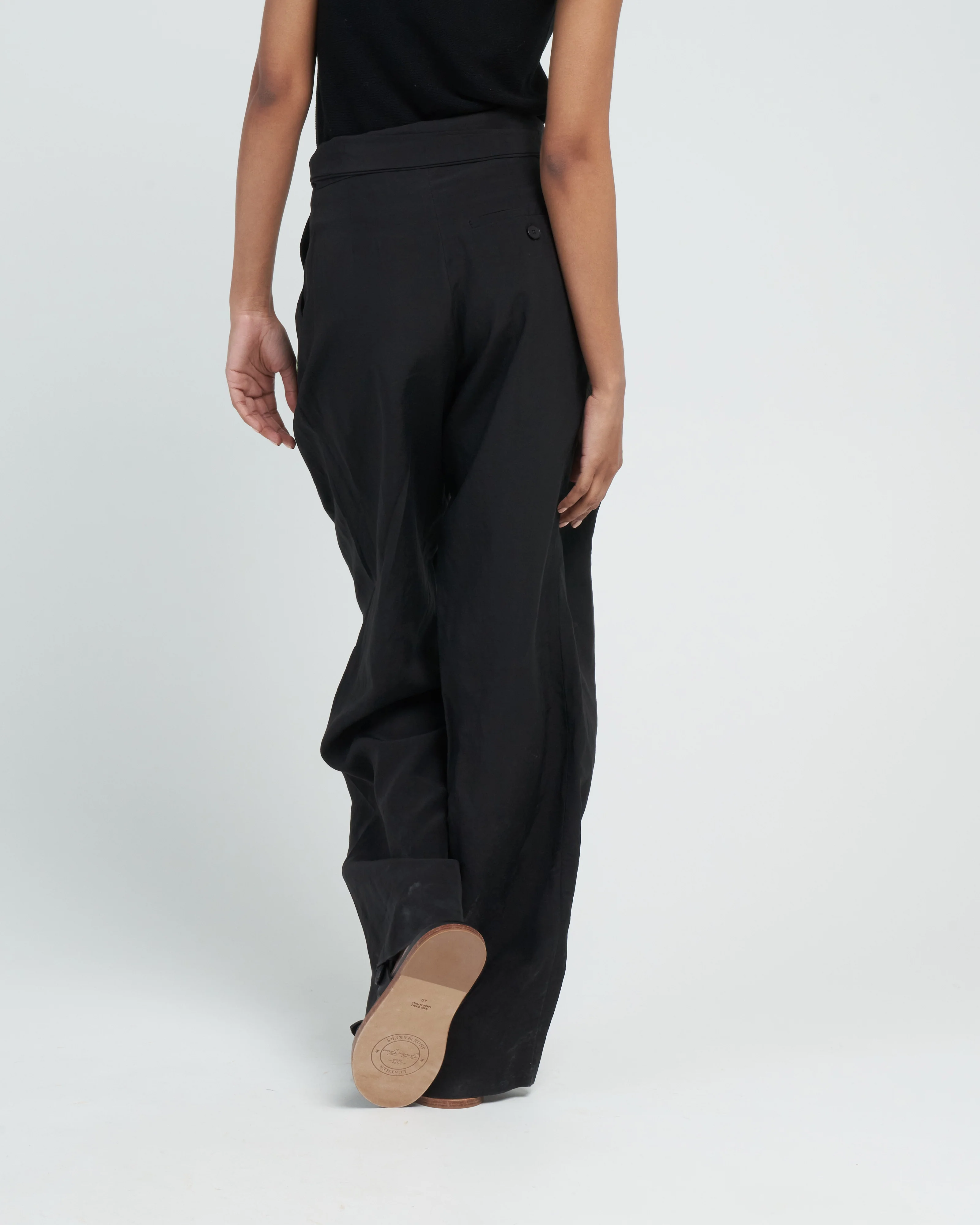 pico tie front trouser - black - Image 4