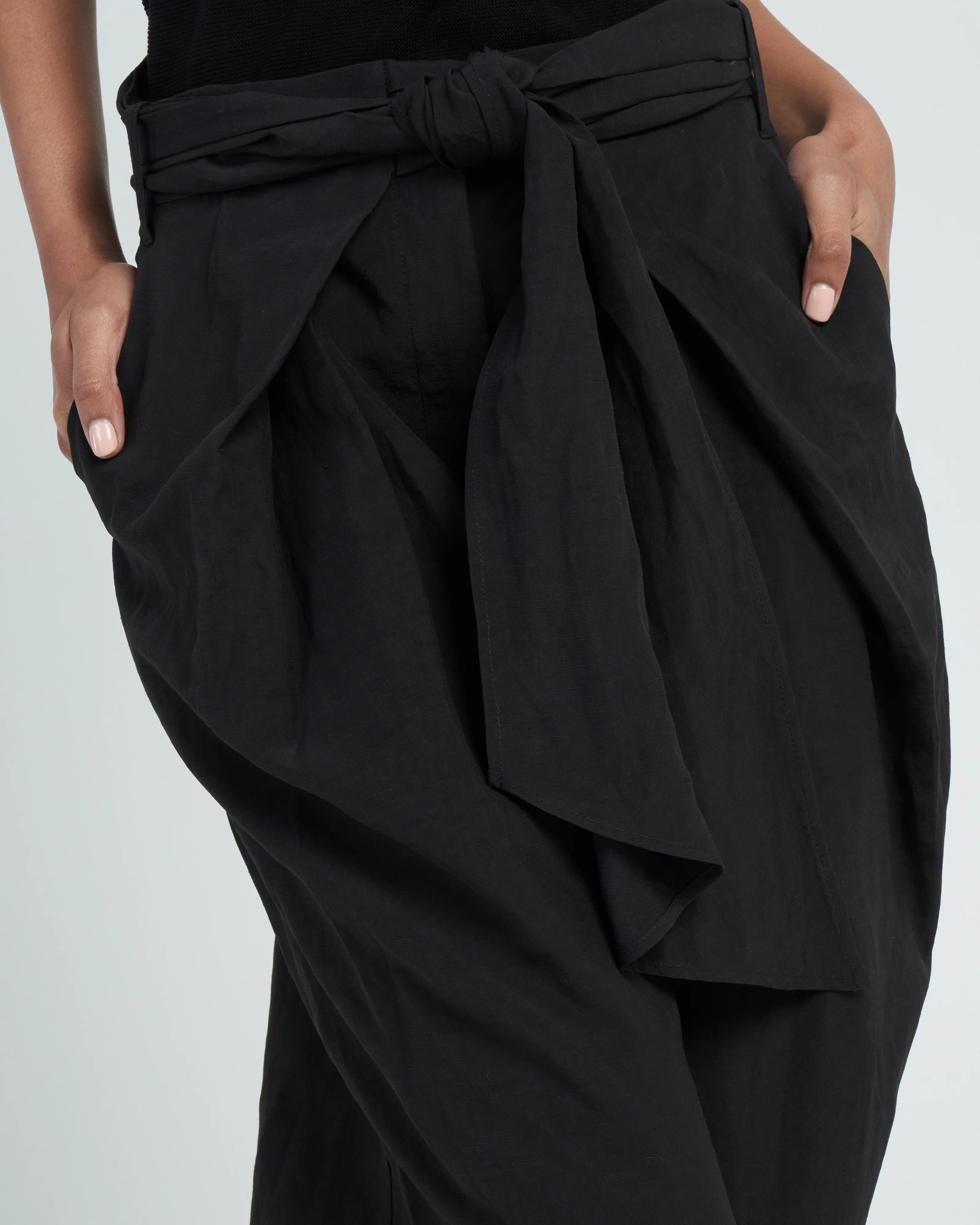 pico tie front trouser - black - Image 5