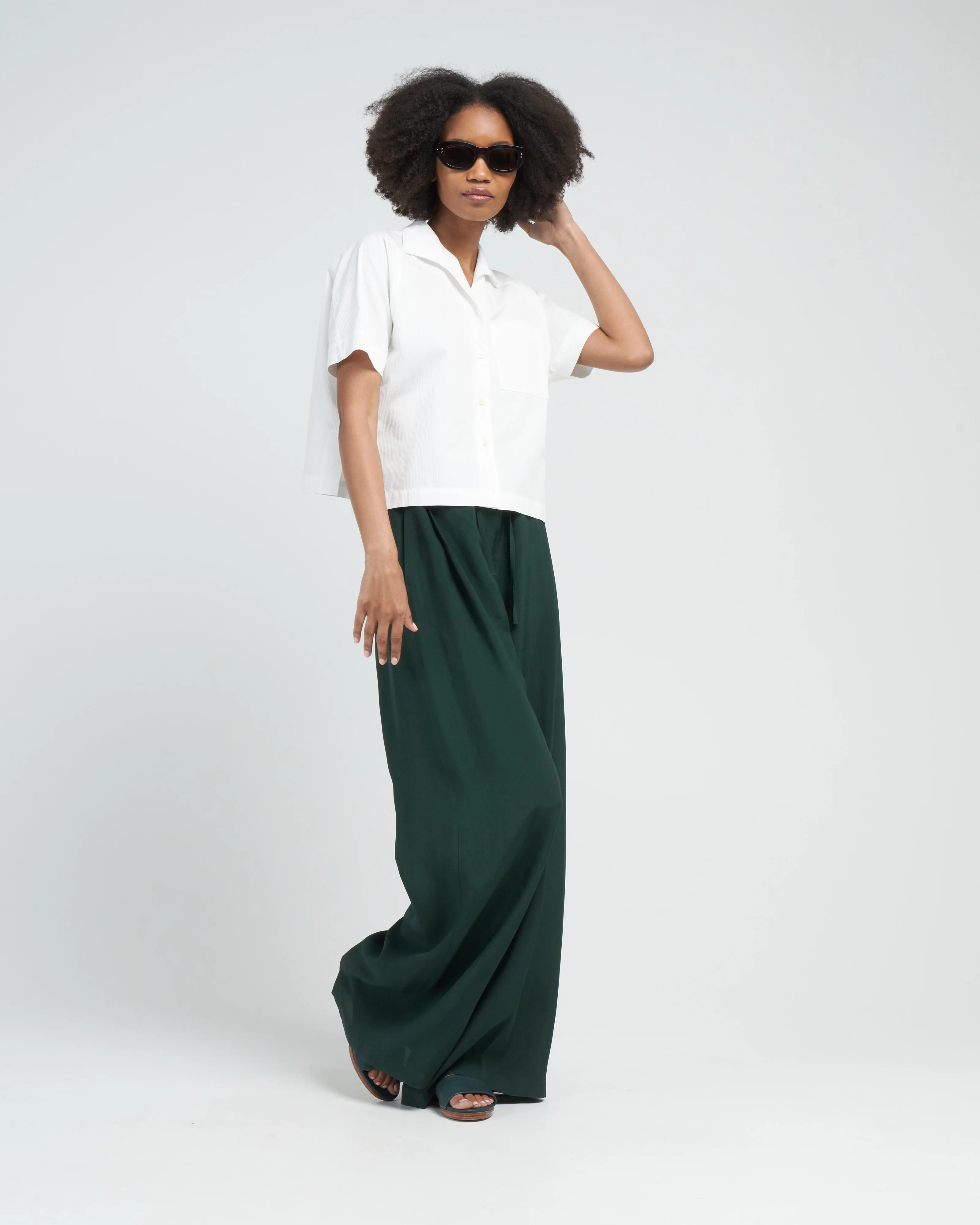 pretsi wide leg trouser - dark green - Image 2