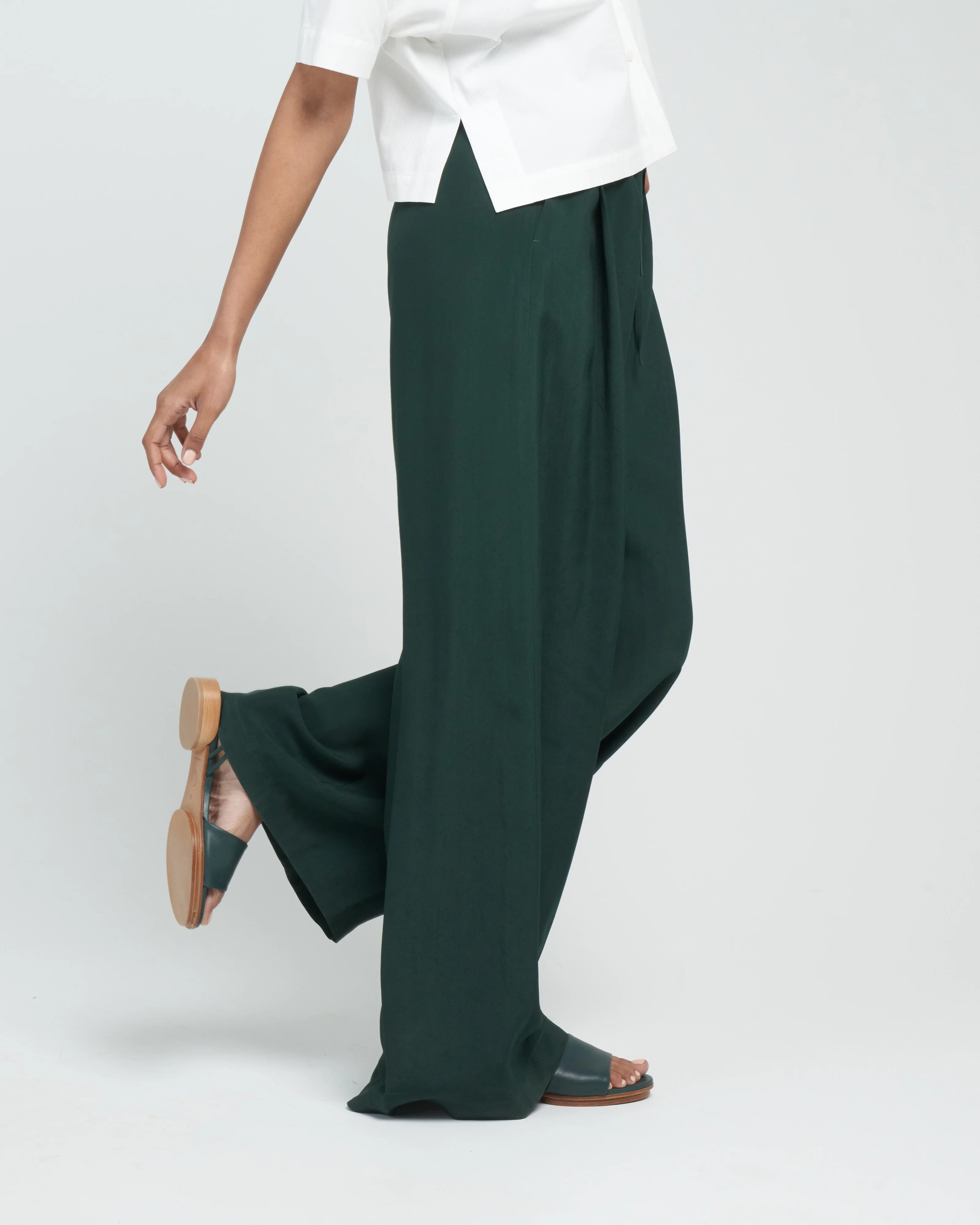 pretsi wide leg trouser - dark green - Image 3