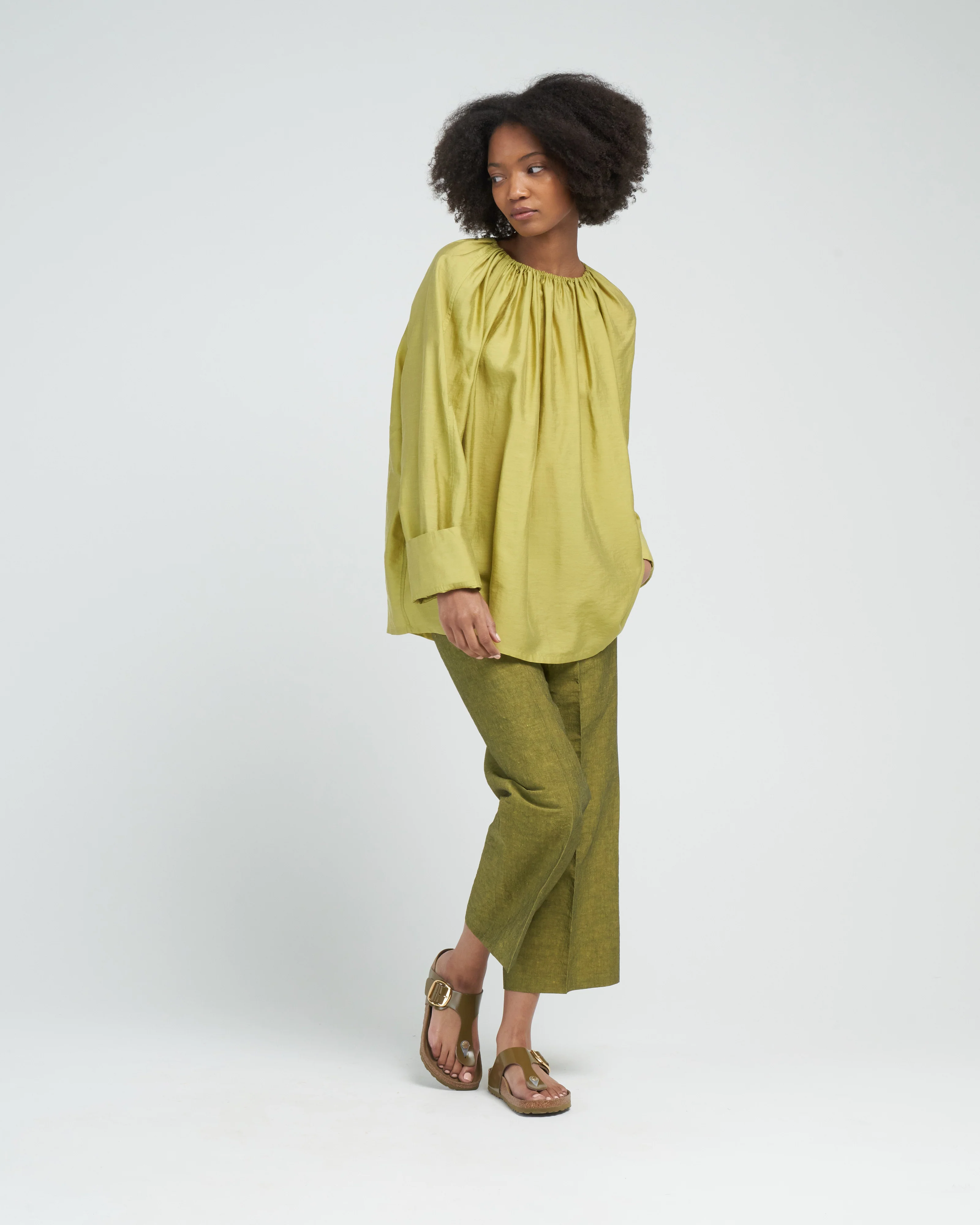 priva cropped trouser - anis - Image 2