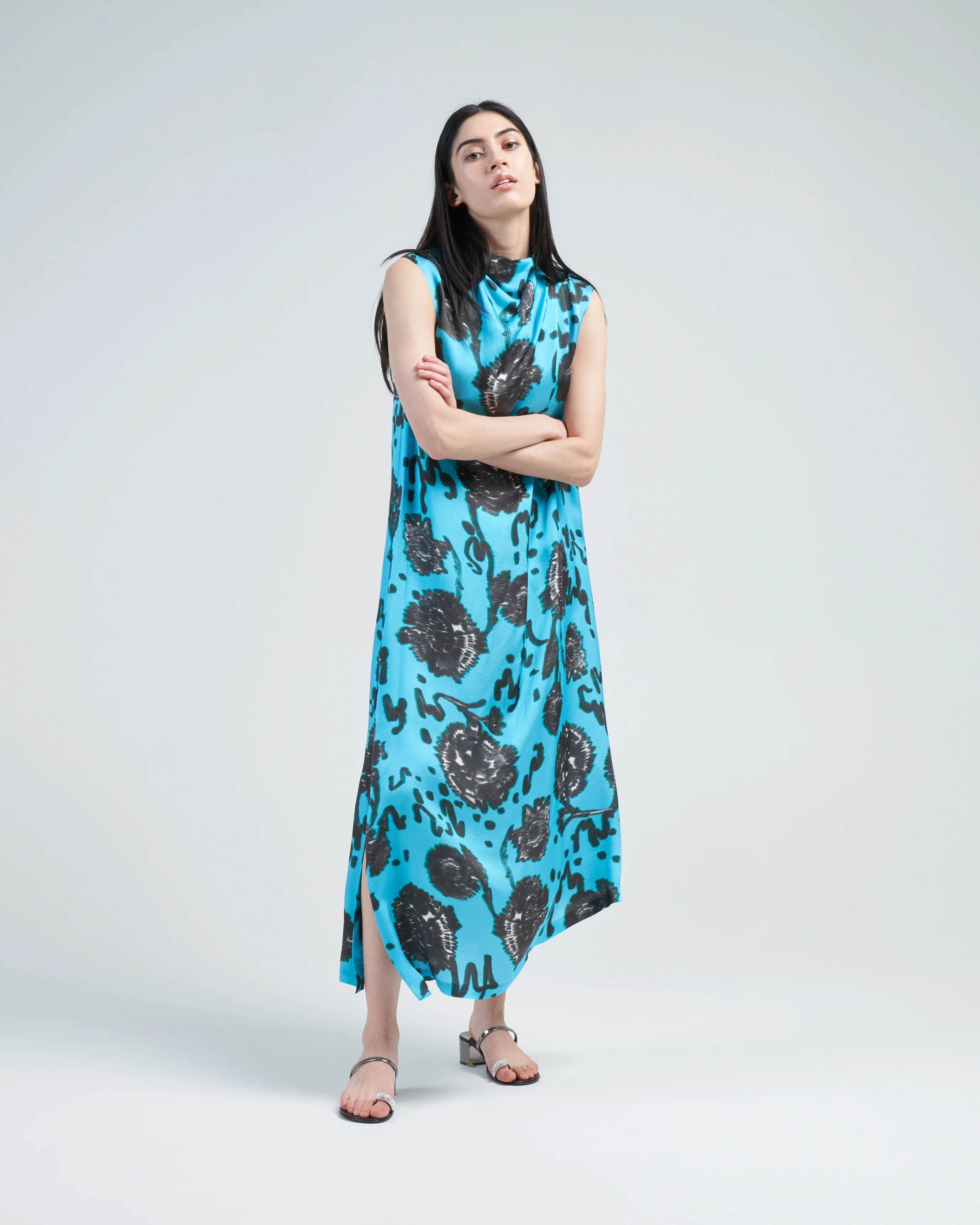 sleeveless printed dress - Image 3