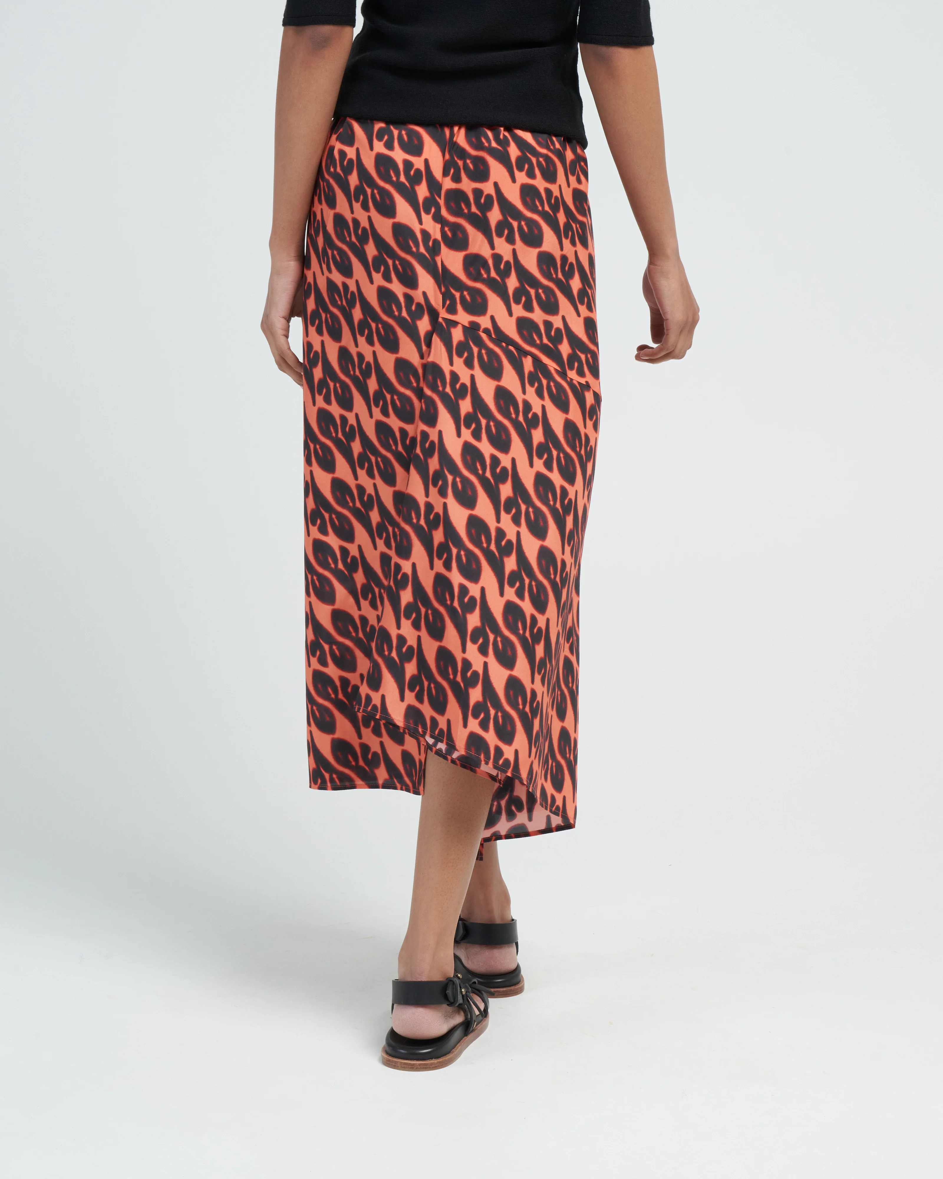 sonam draped skirt - coral red palash - Image 4