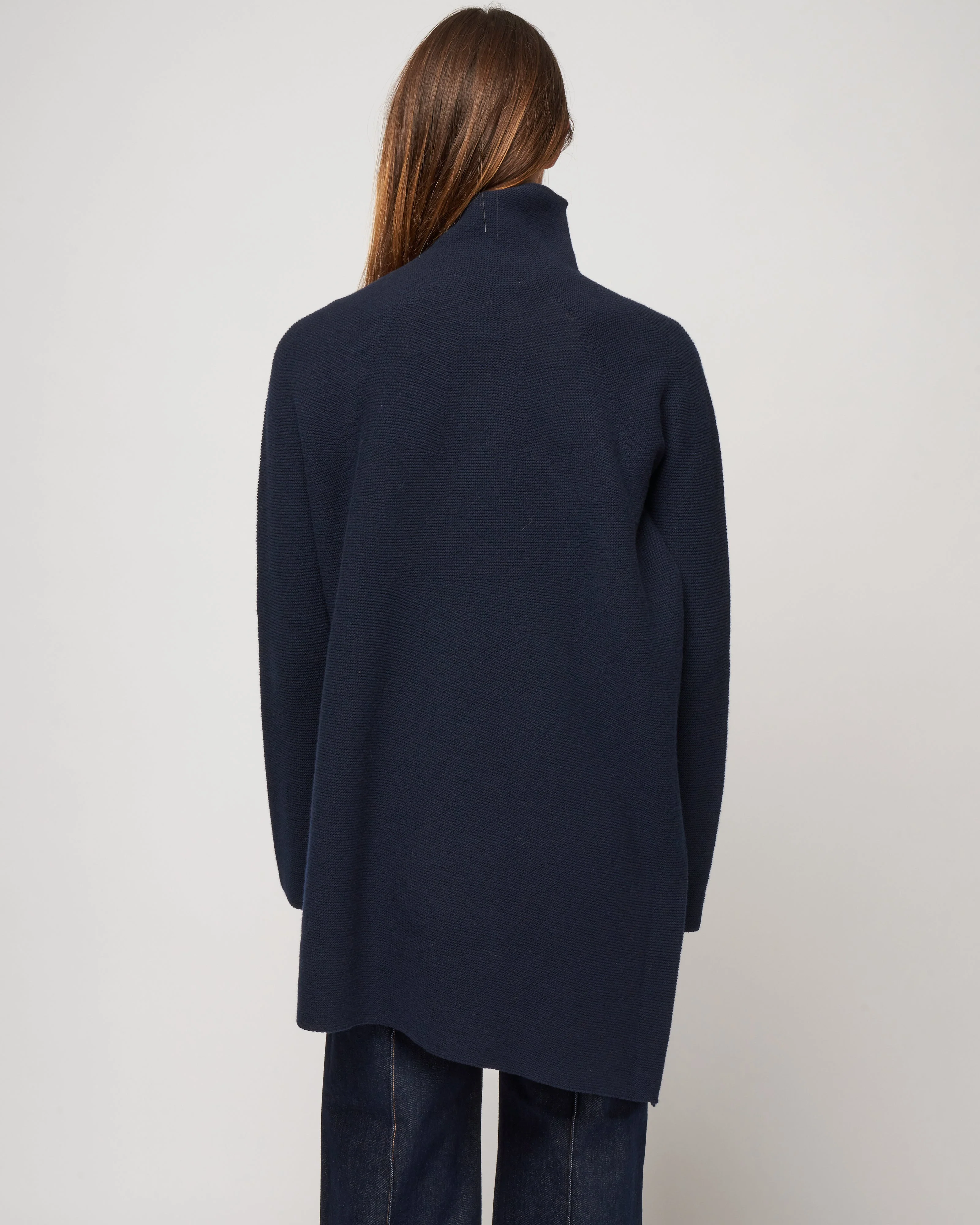 turtleneck long sweater - navy - Image 4