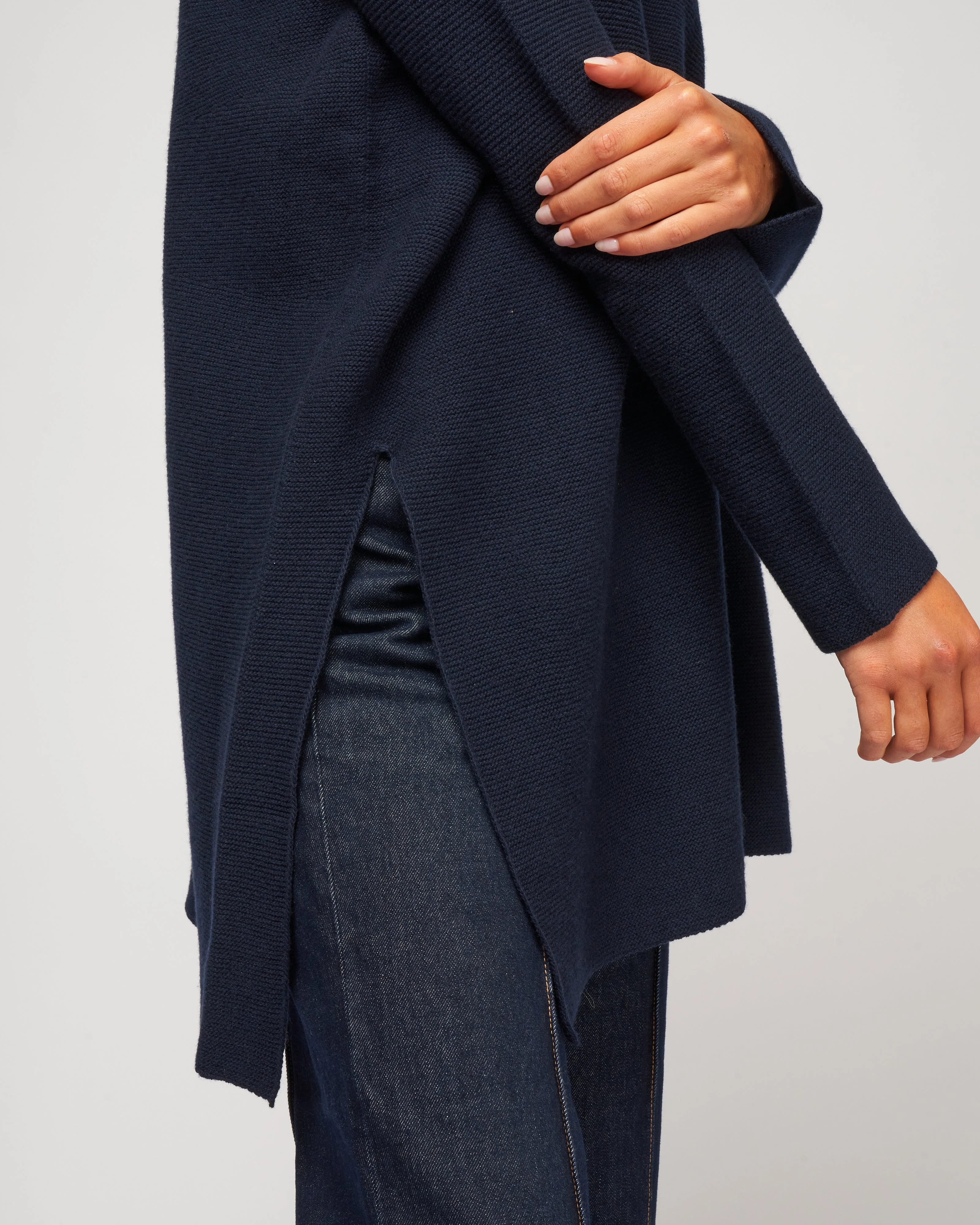 turtleneck long sweater - navy - Image 5