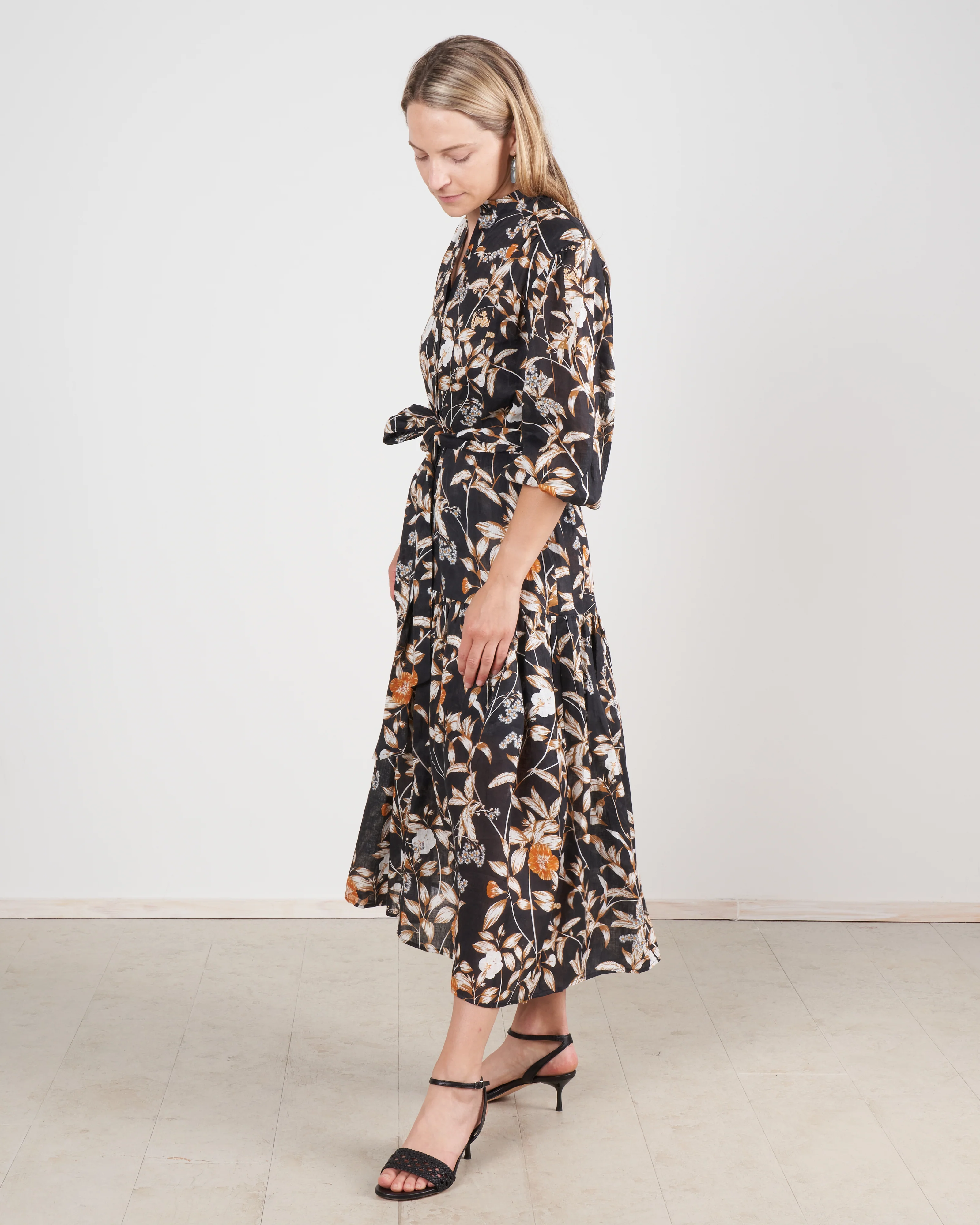 lana linen dress - black desert rose - Image 2
