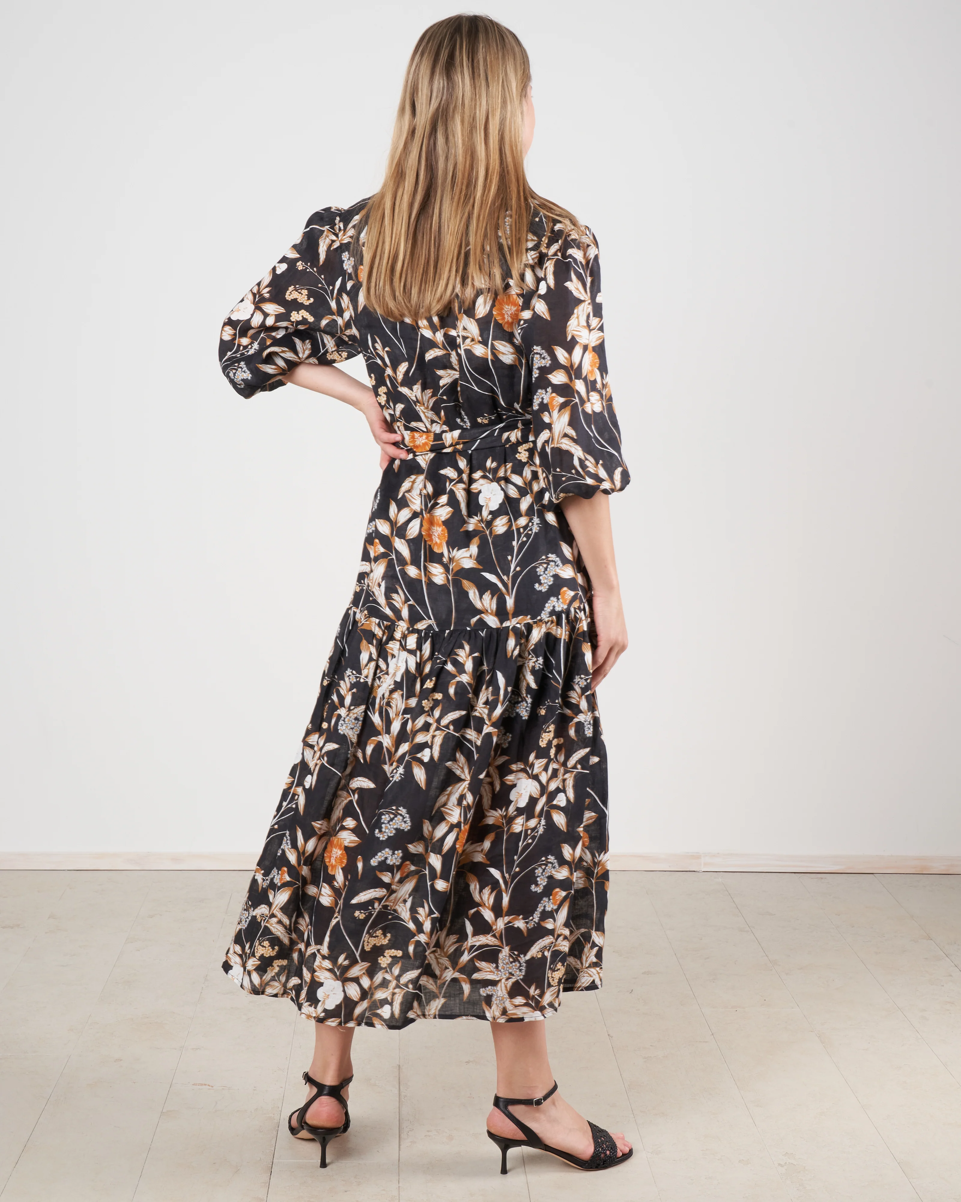 lana linen dress - black desert rose - Image 3