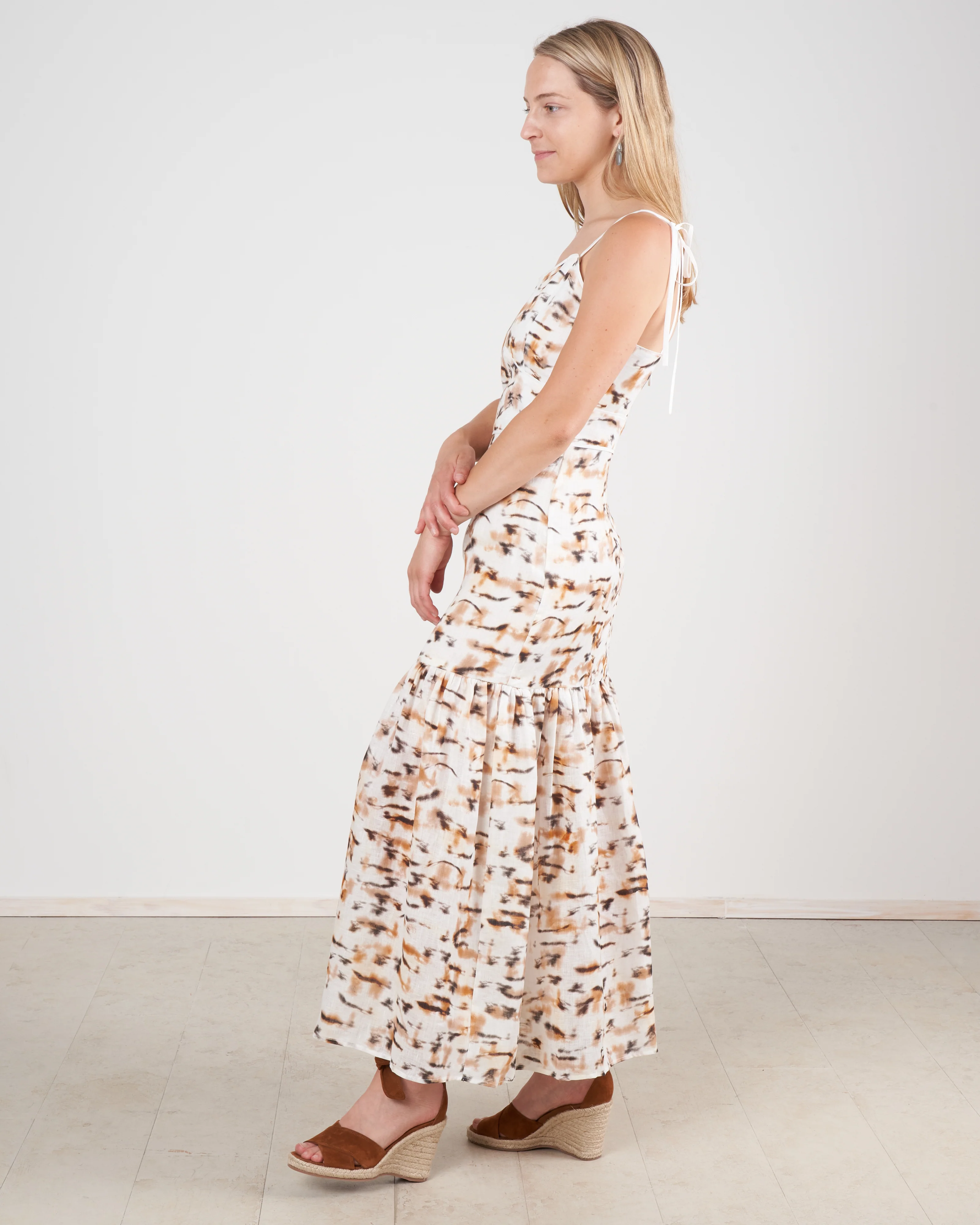 luisa printed linen dress - tiger print - Image 5