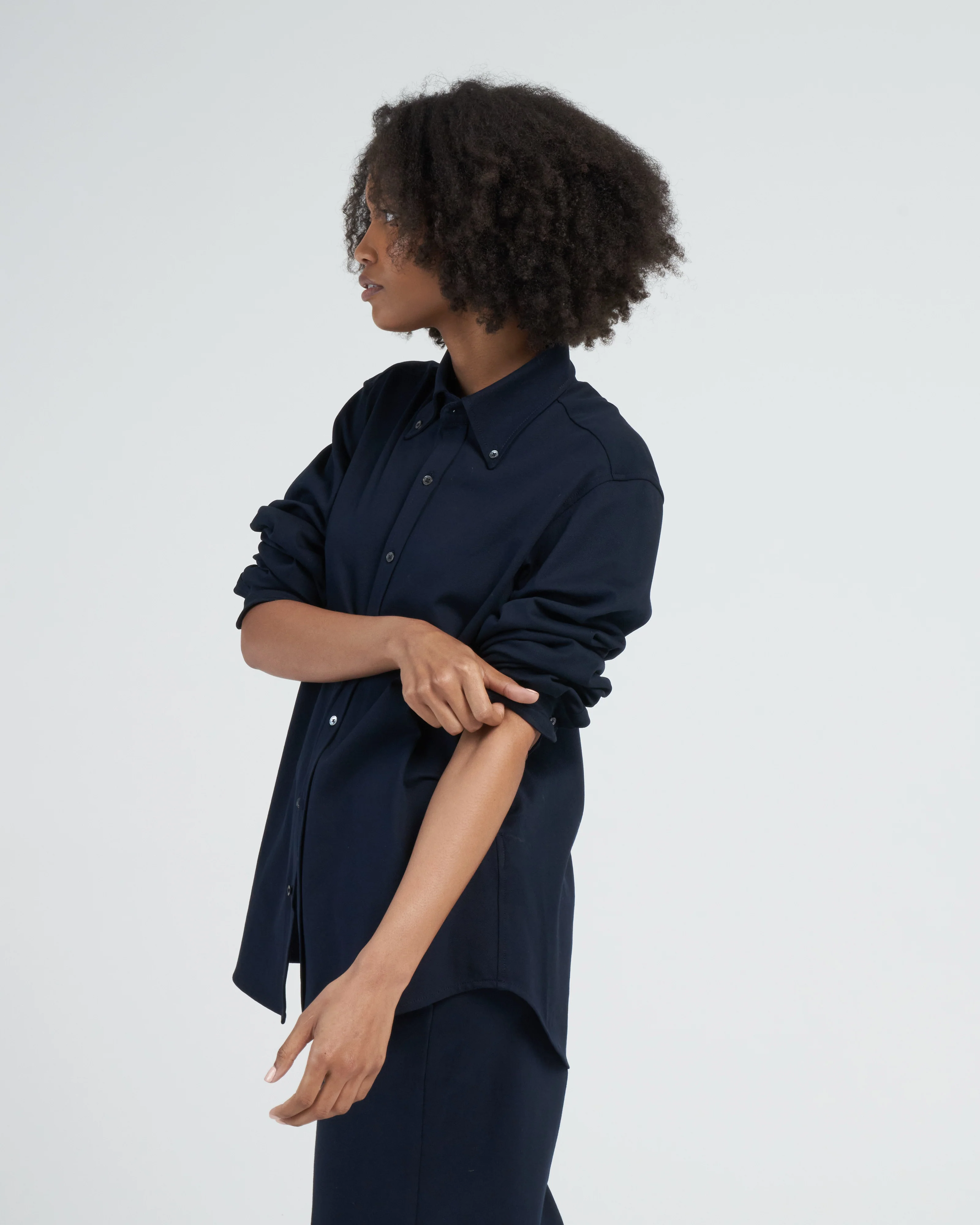 camicia piquet blouse - navy - Image 4
