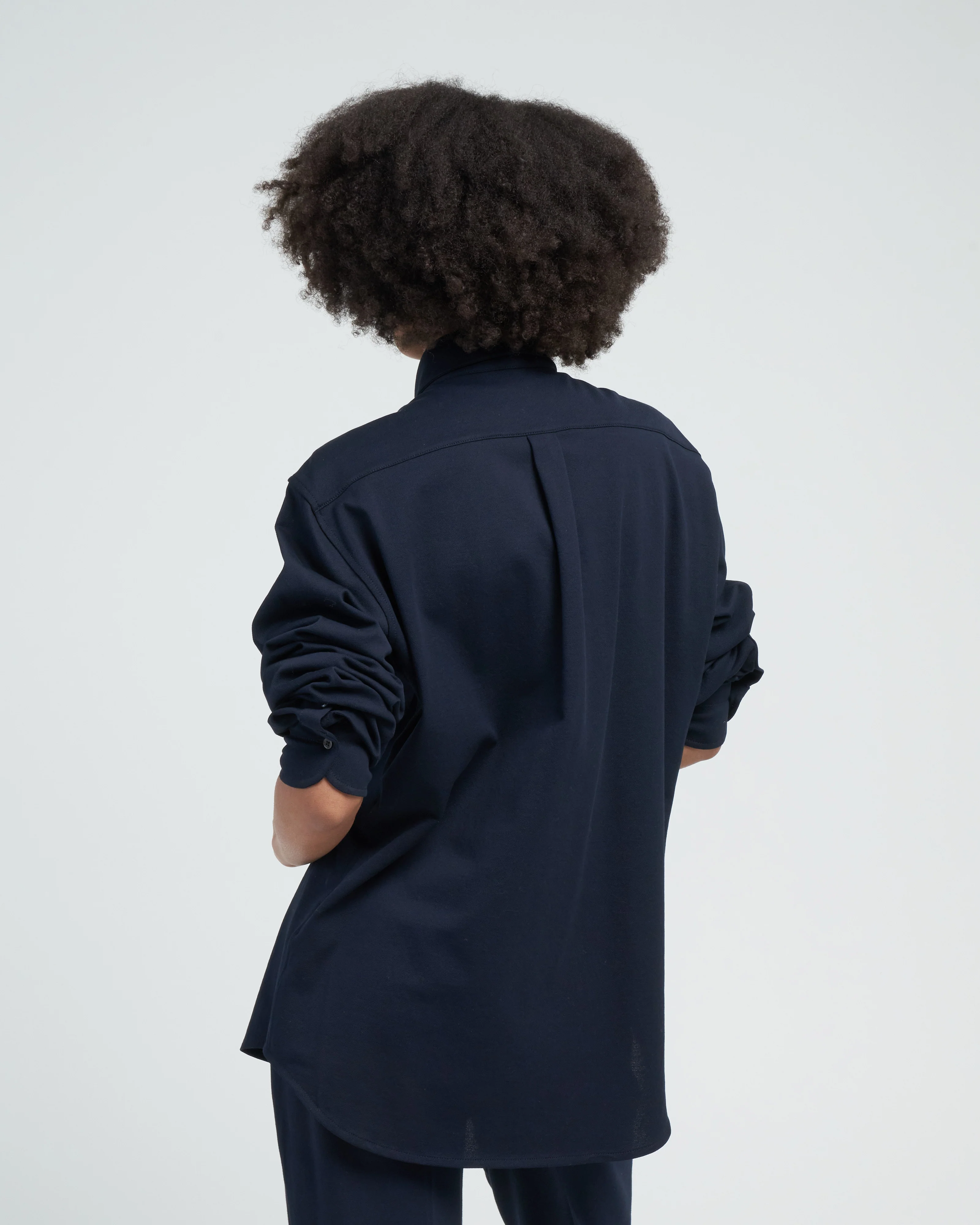 camicia piquet blouse - navy - Image 5
