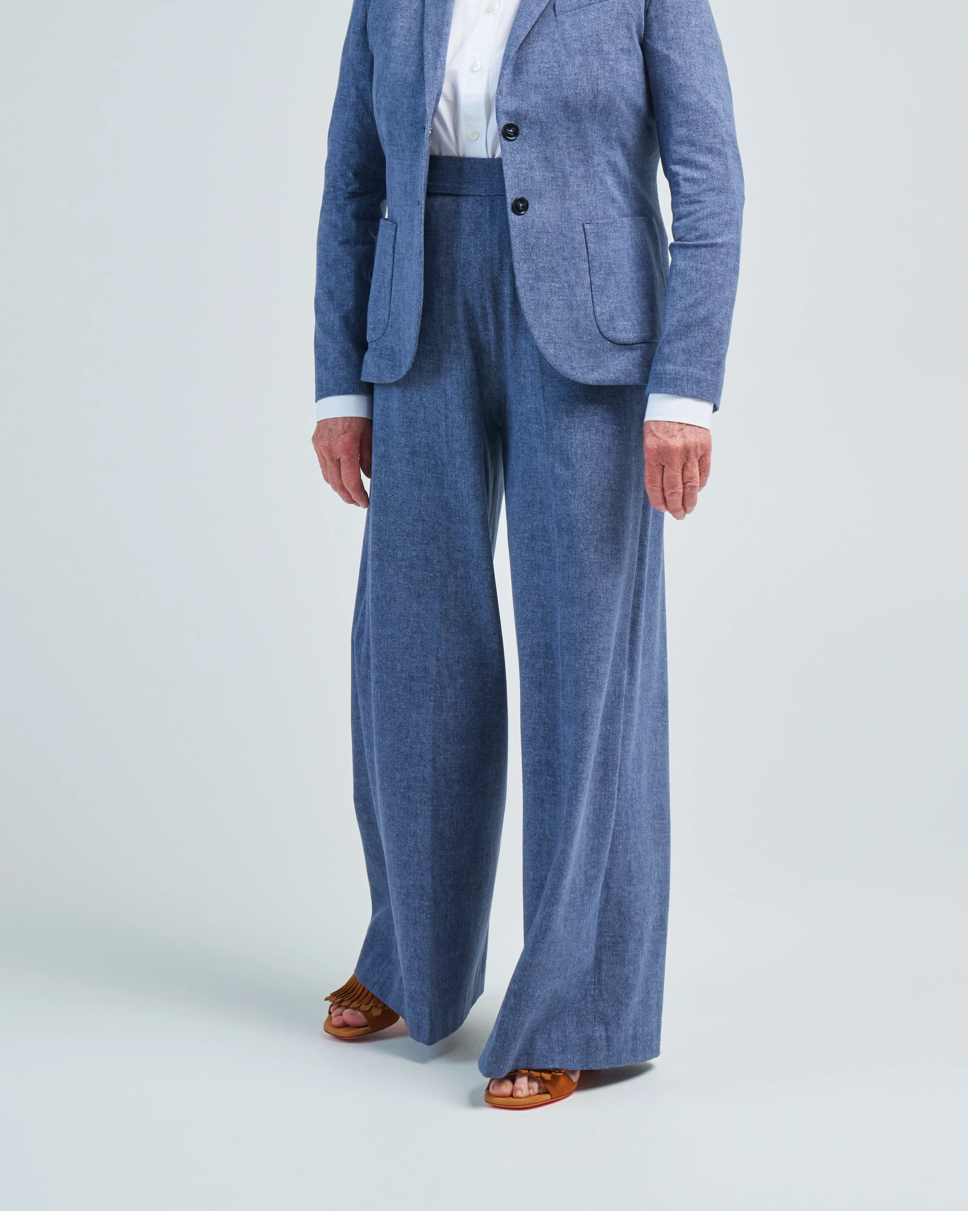 canvas fabric wide leg pant - Image 2