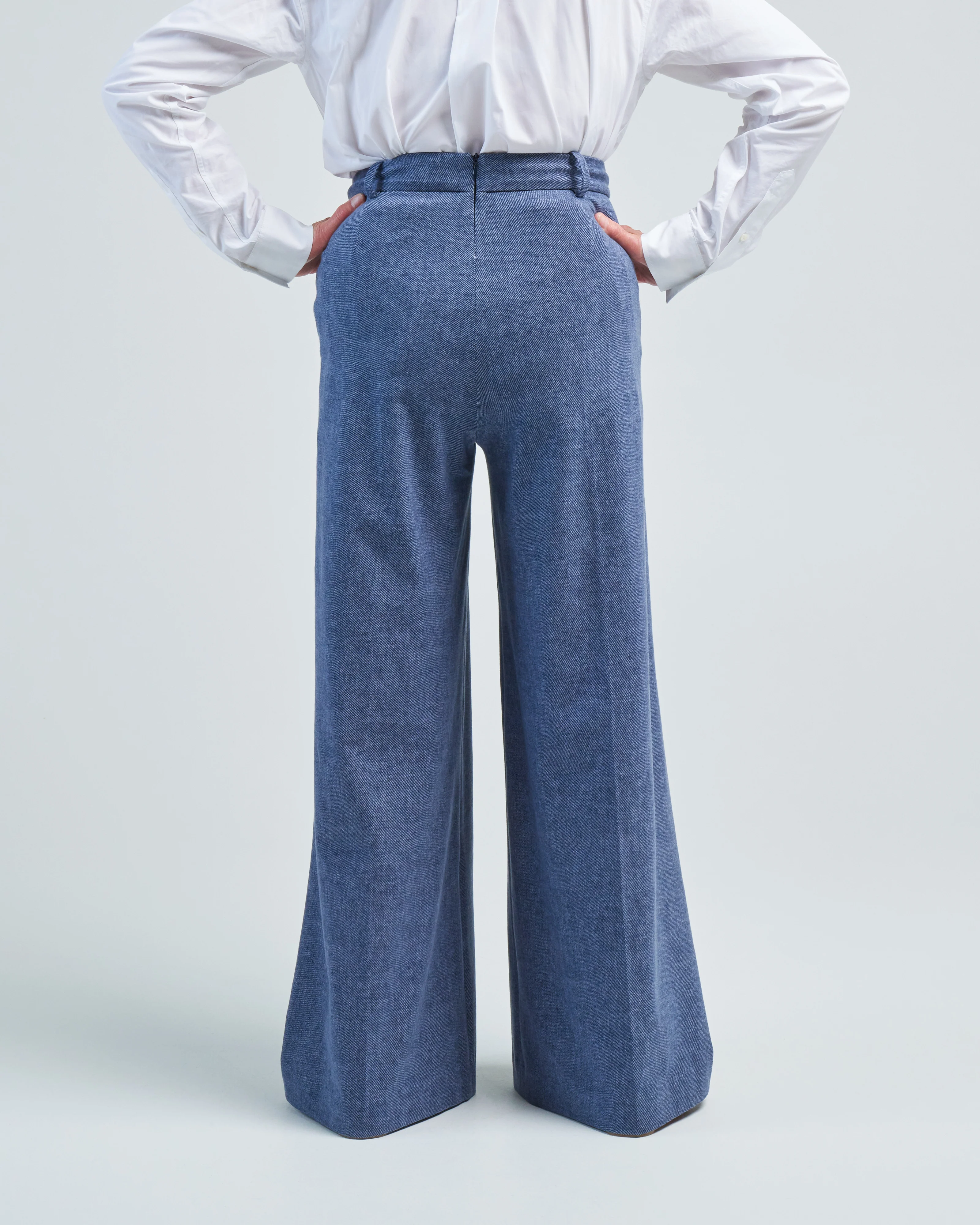 canvas fabric wide leg pant - Image 4