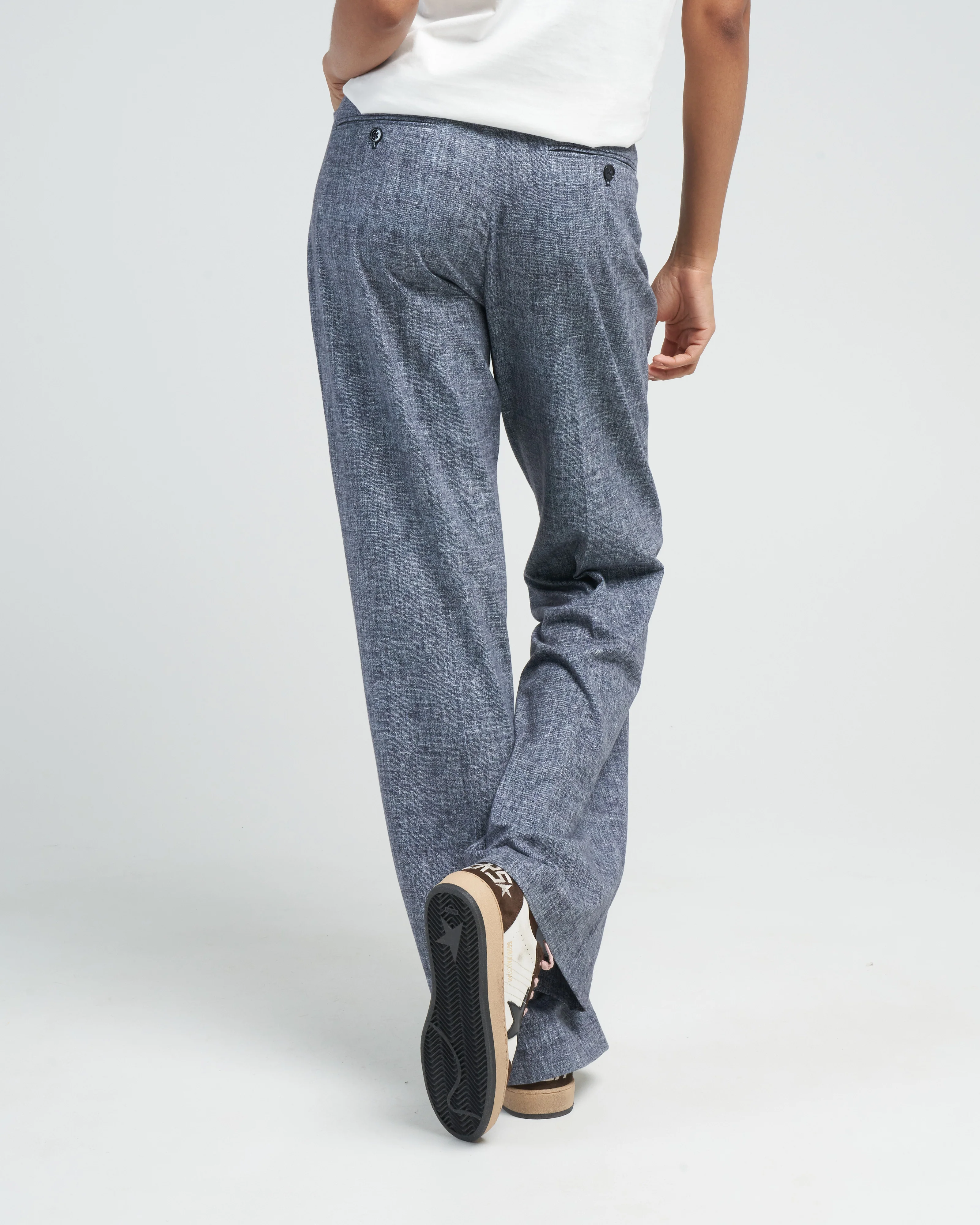canvas flare pant - blue - Image 5