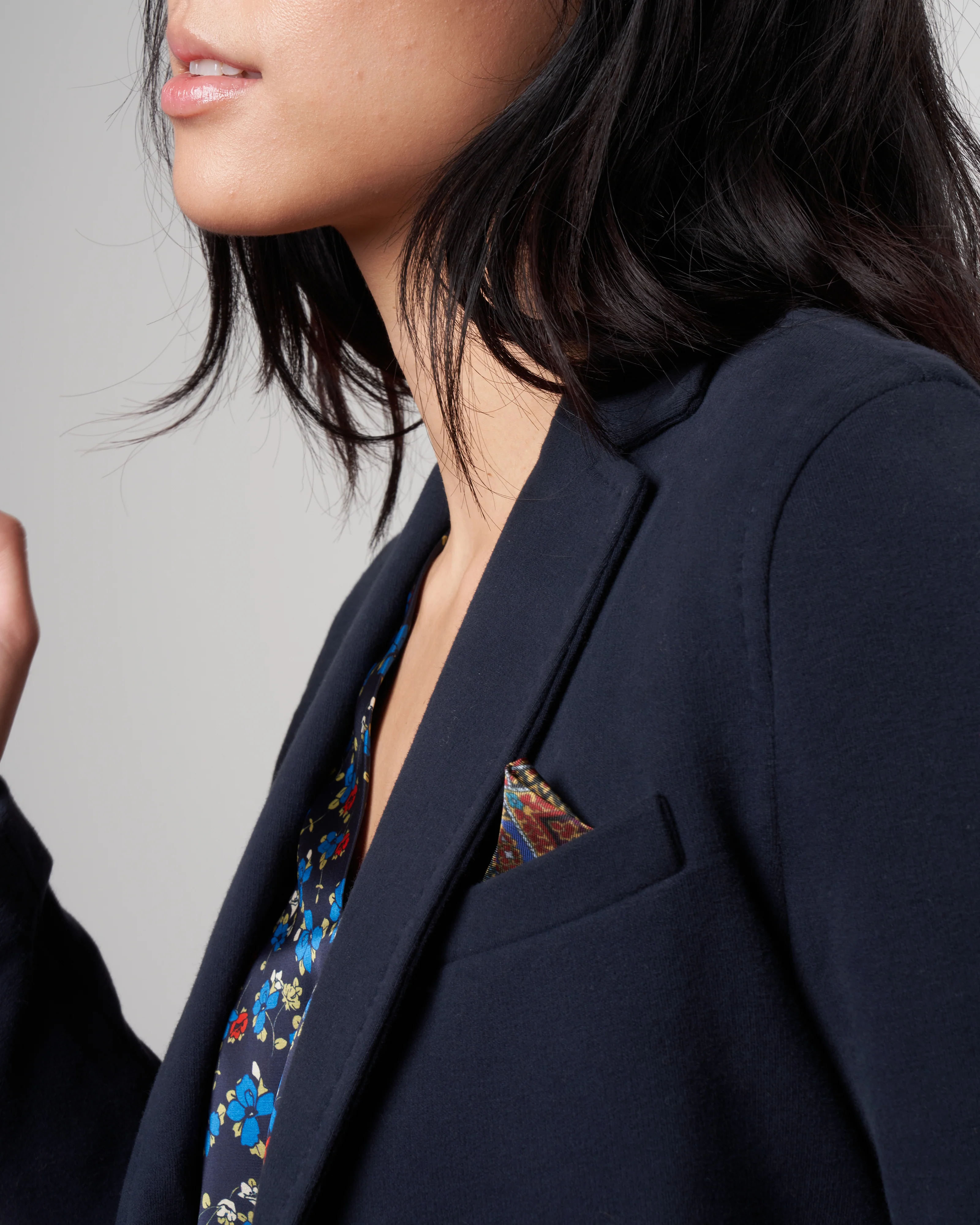 cashmere touch slim fit jacket - blue notte - Image 5