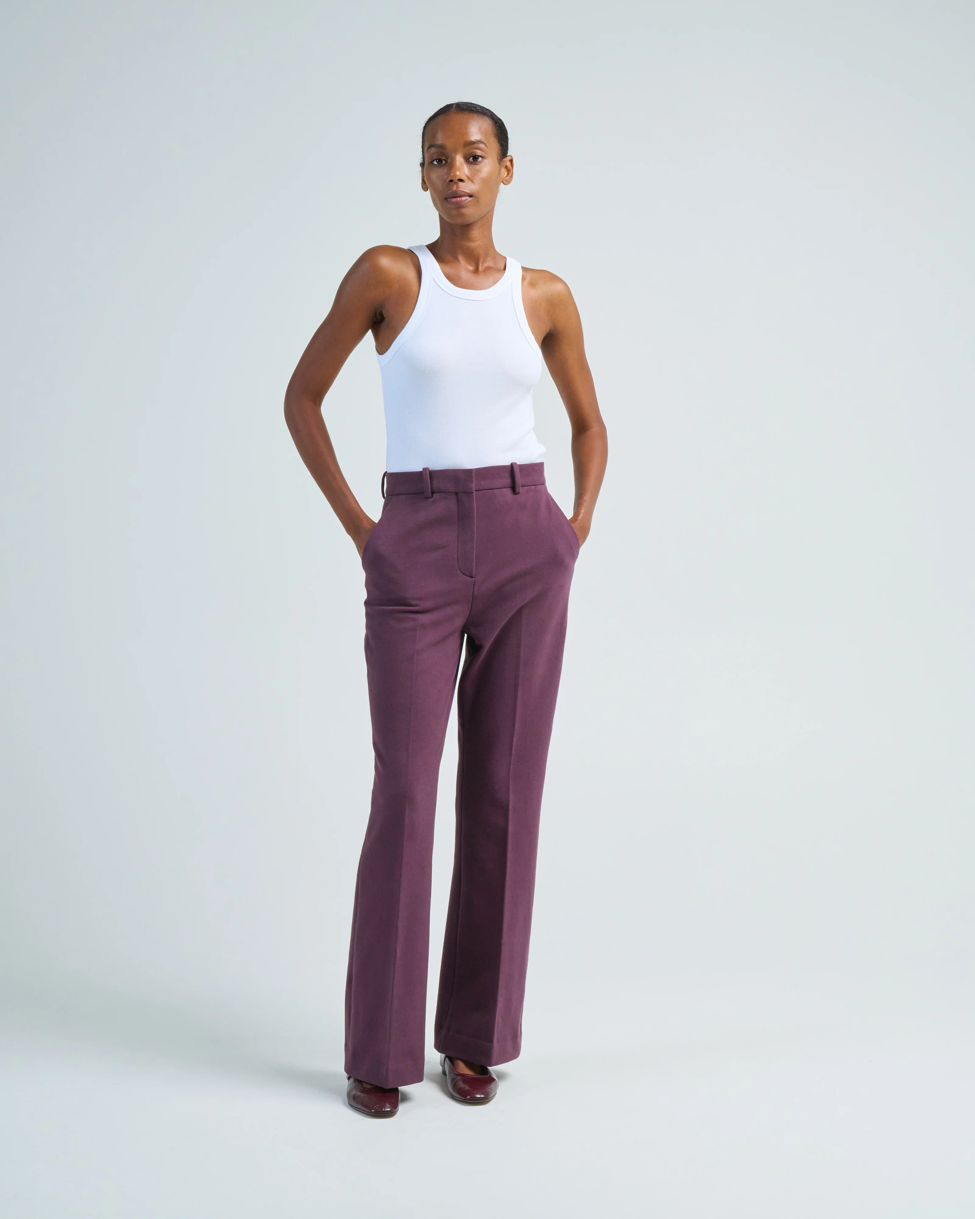 cotton fleece flare pant