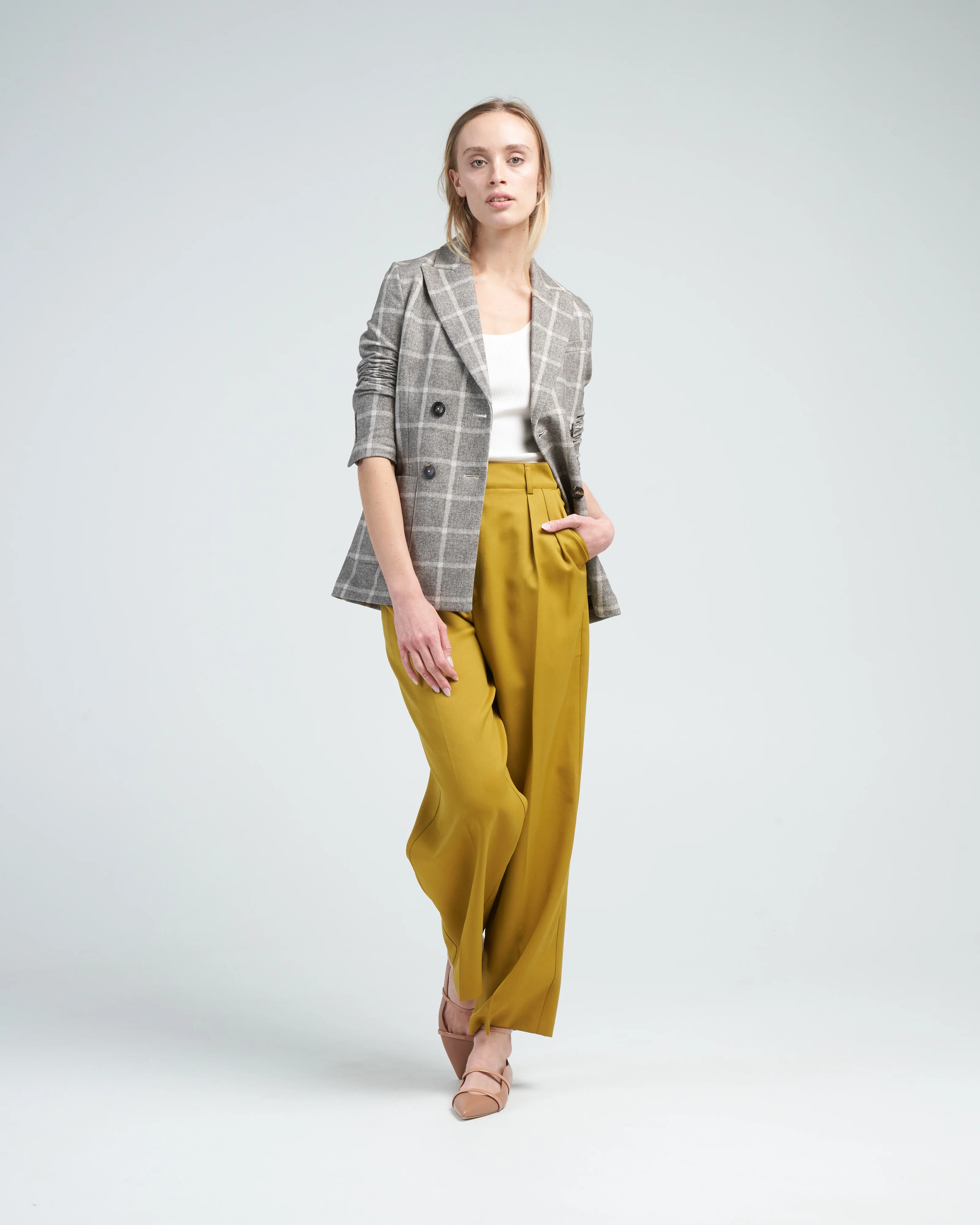 double breasted plaid jacket - Image 2