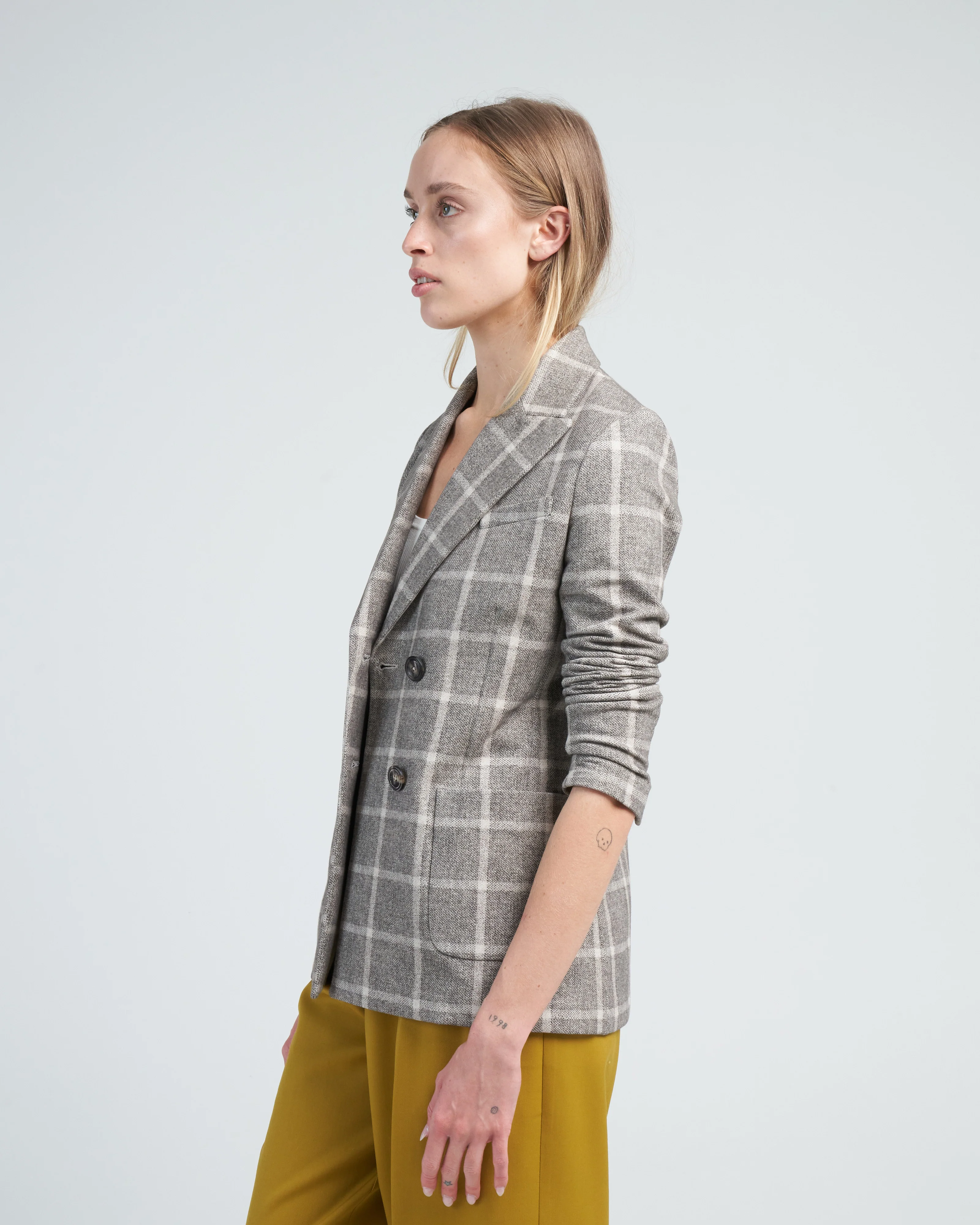 double breasted plaid jacket - Image 3