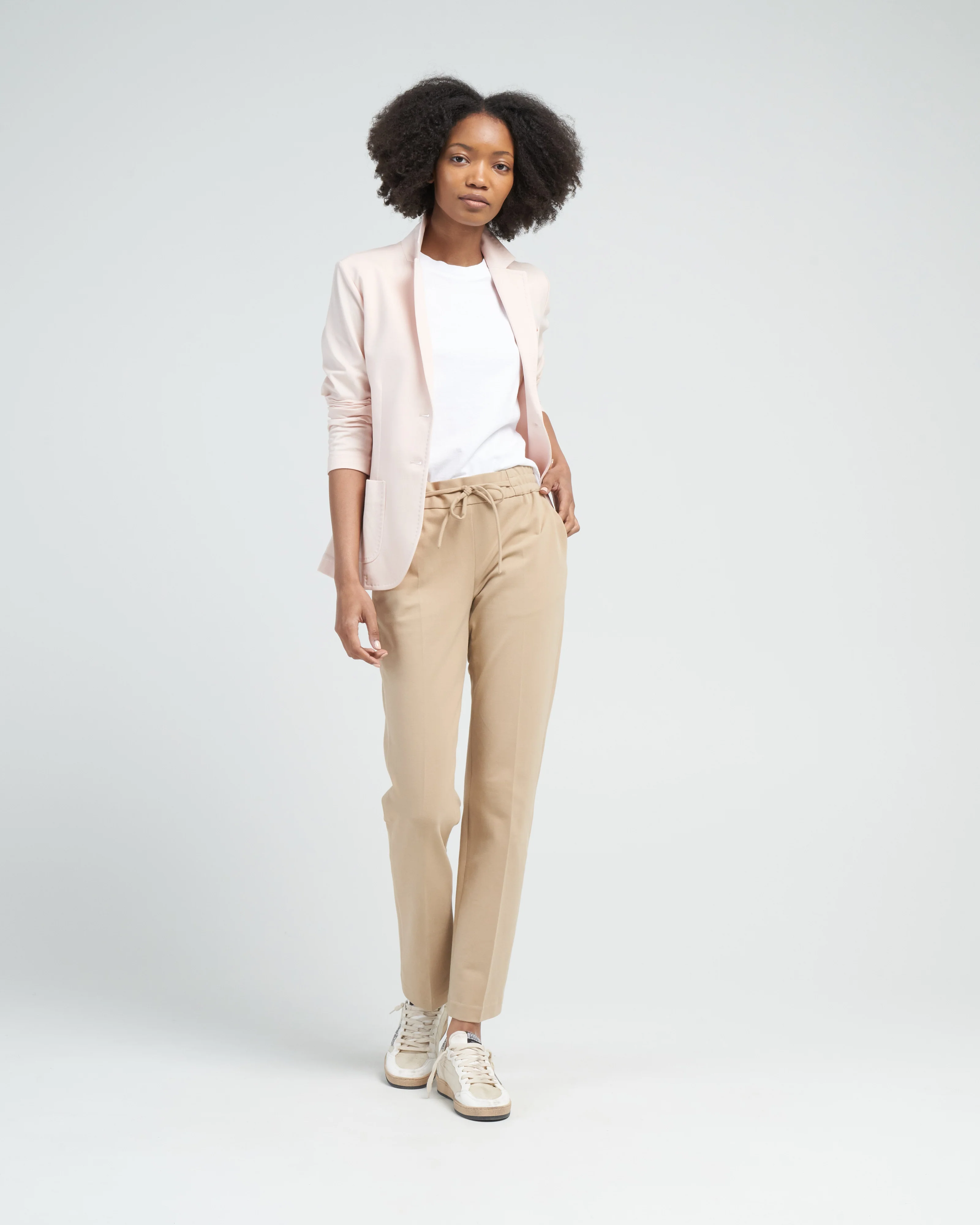 drawstring piquet pant - angora - Image 2