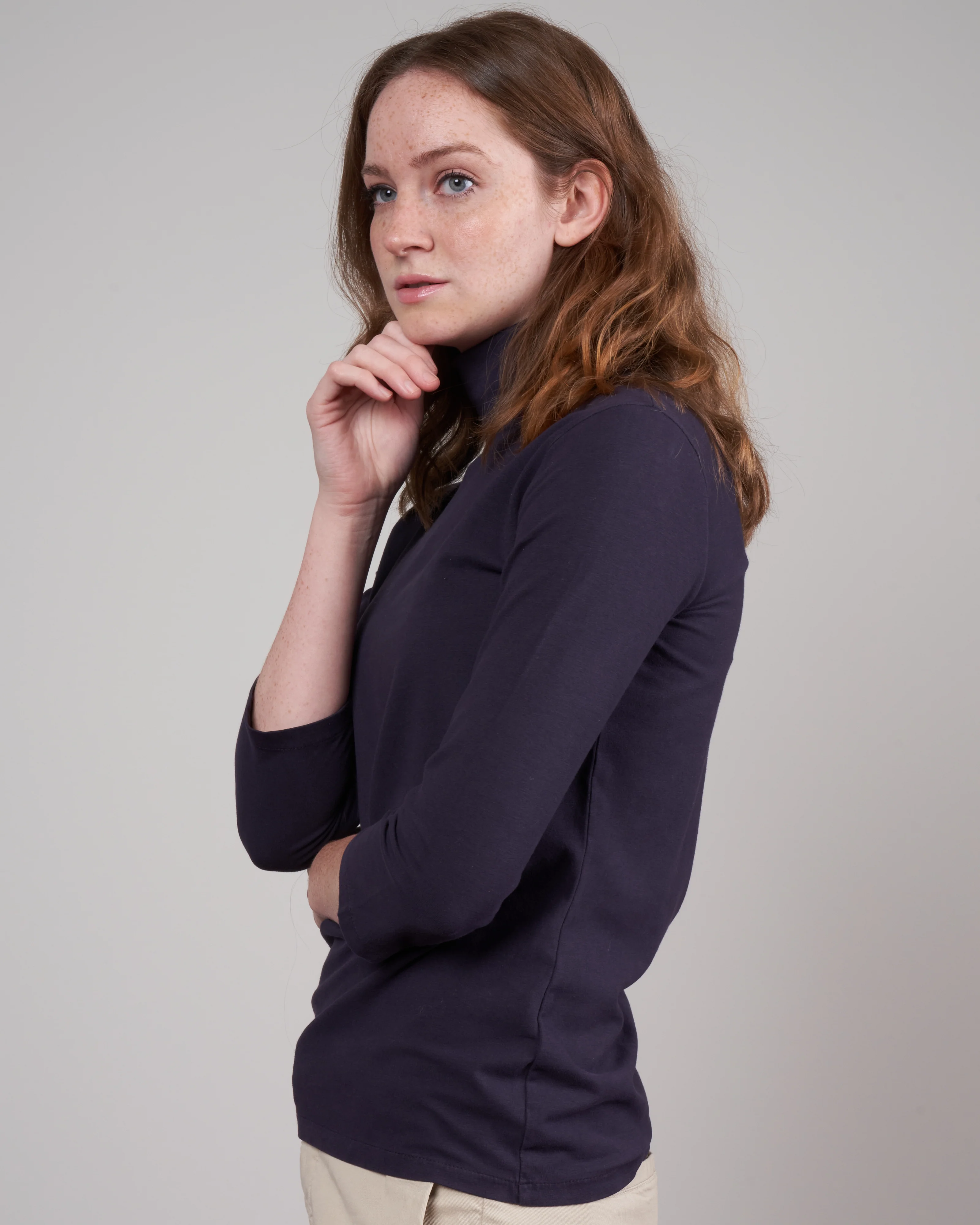 elbow sleve turtleneck - mirtillo - Image 3
