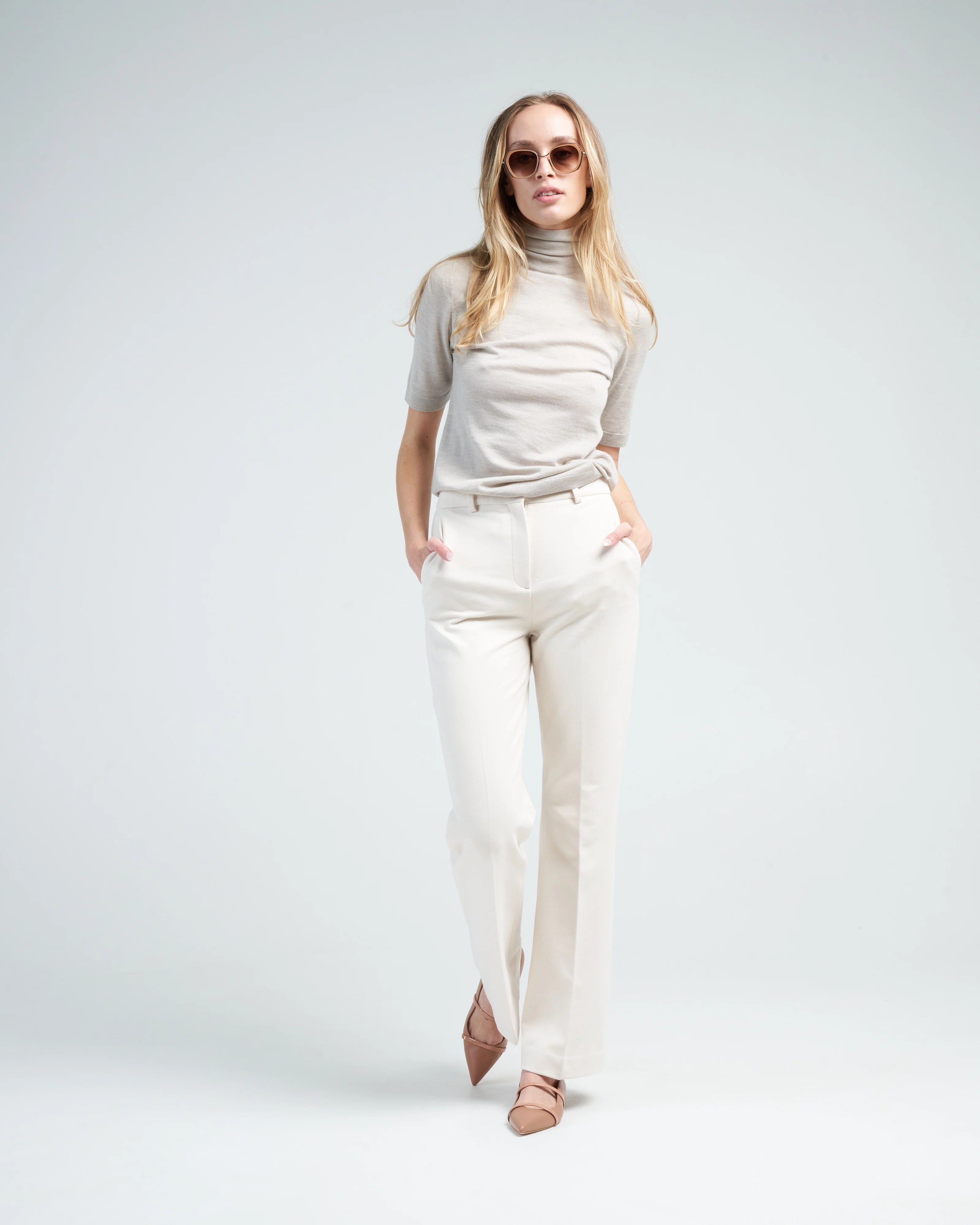 flared pant felpa - off white - Image 2