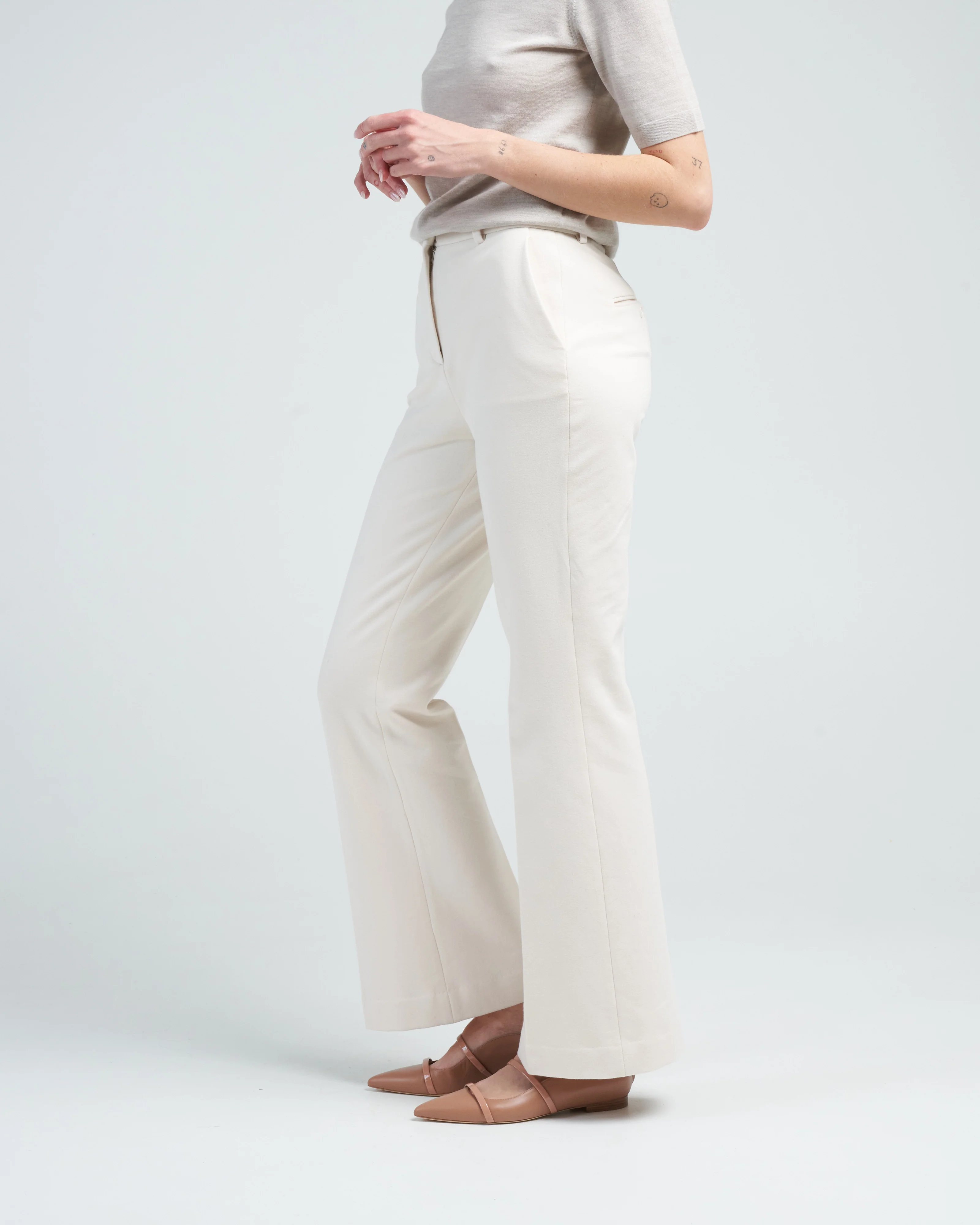 flared pant felpa - off white - Image 3