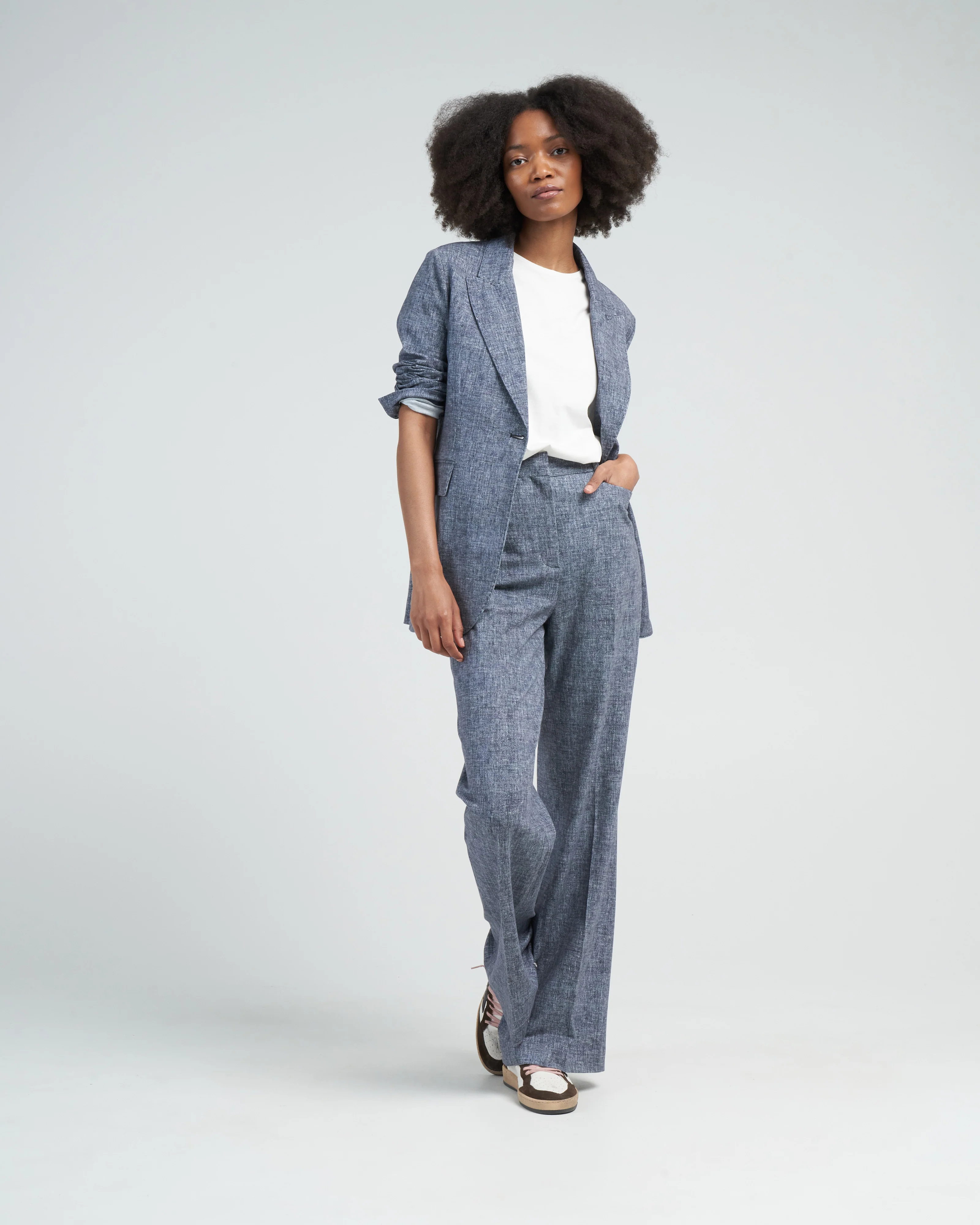 giacca canvas long jacket - blue - Image 2