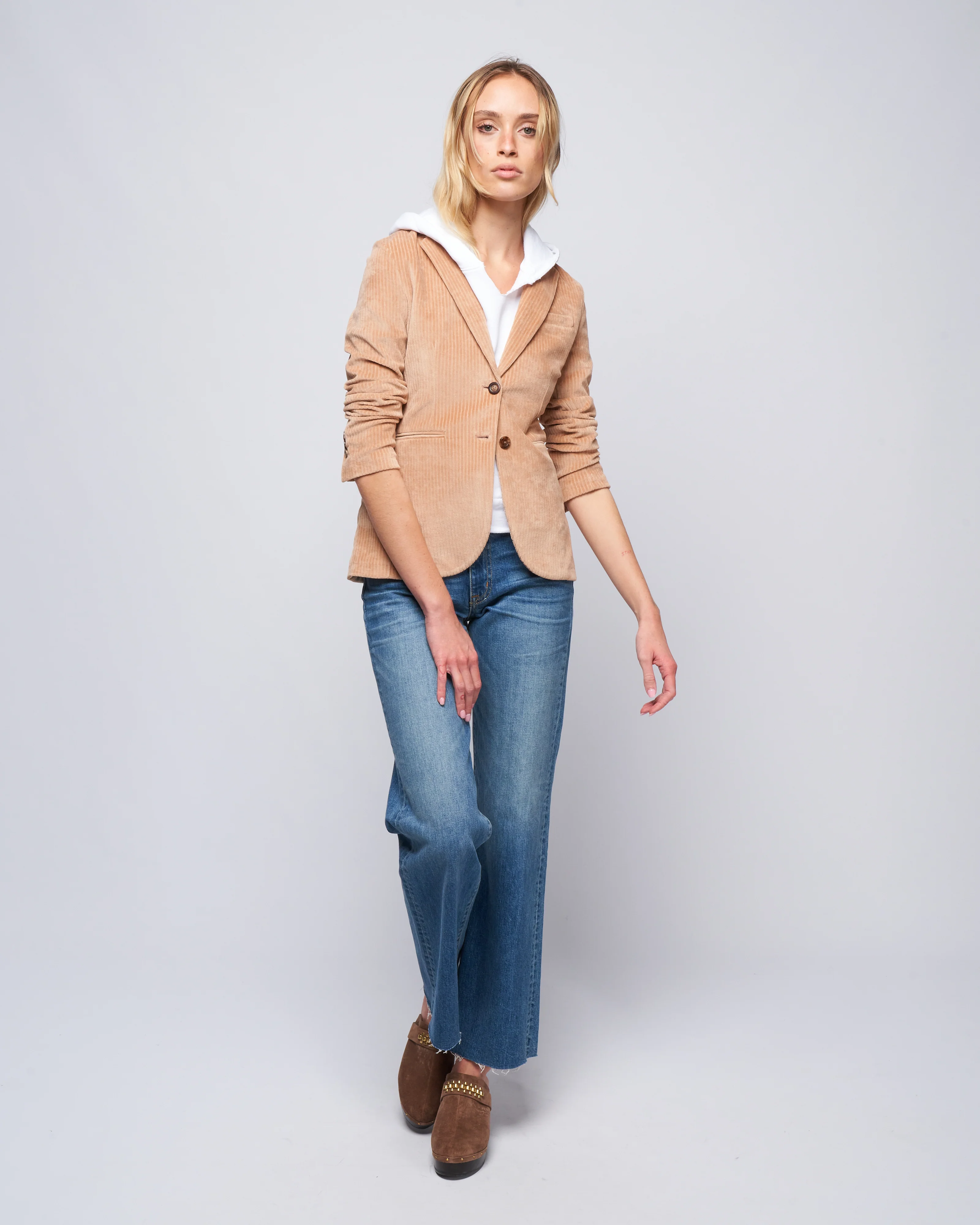 giacca slim long corduroy - honey - Image 2