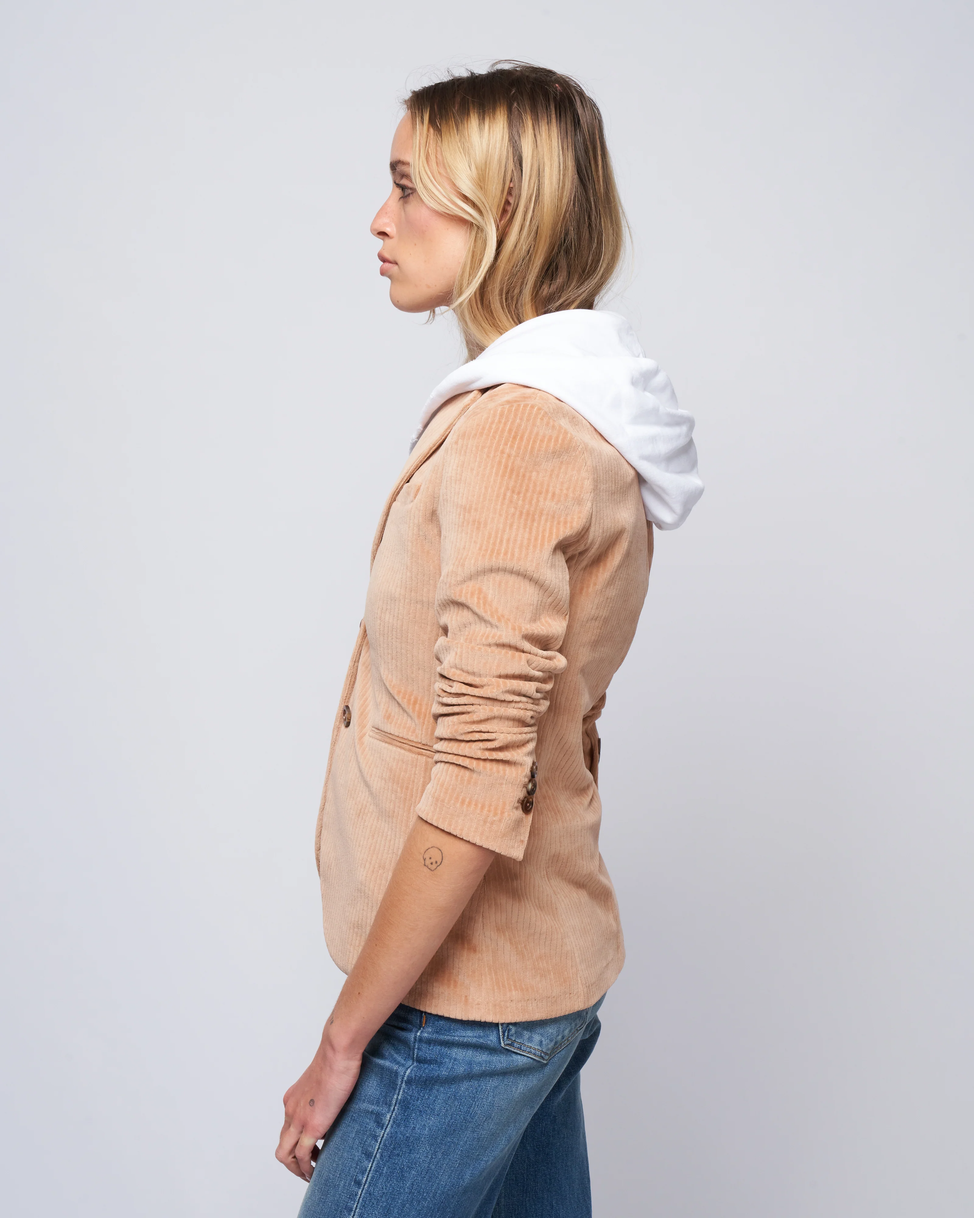 giacca slim long corduroy - honey - Image 3