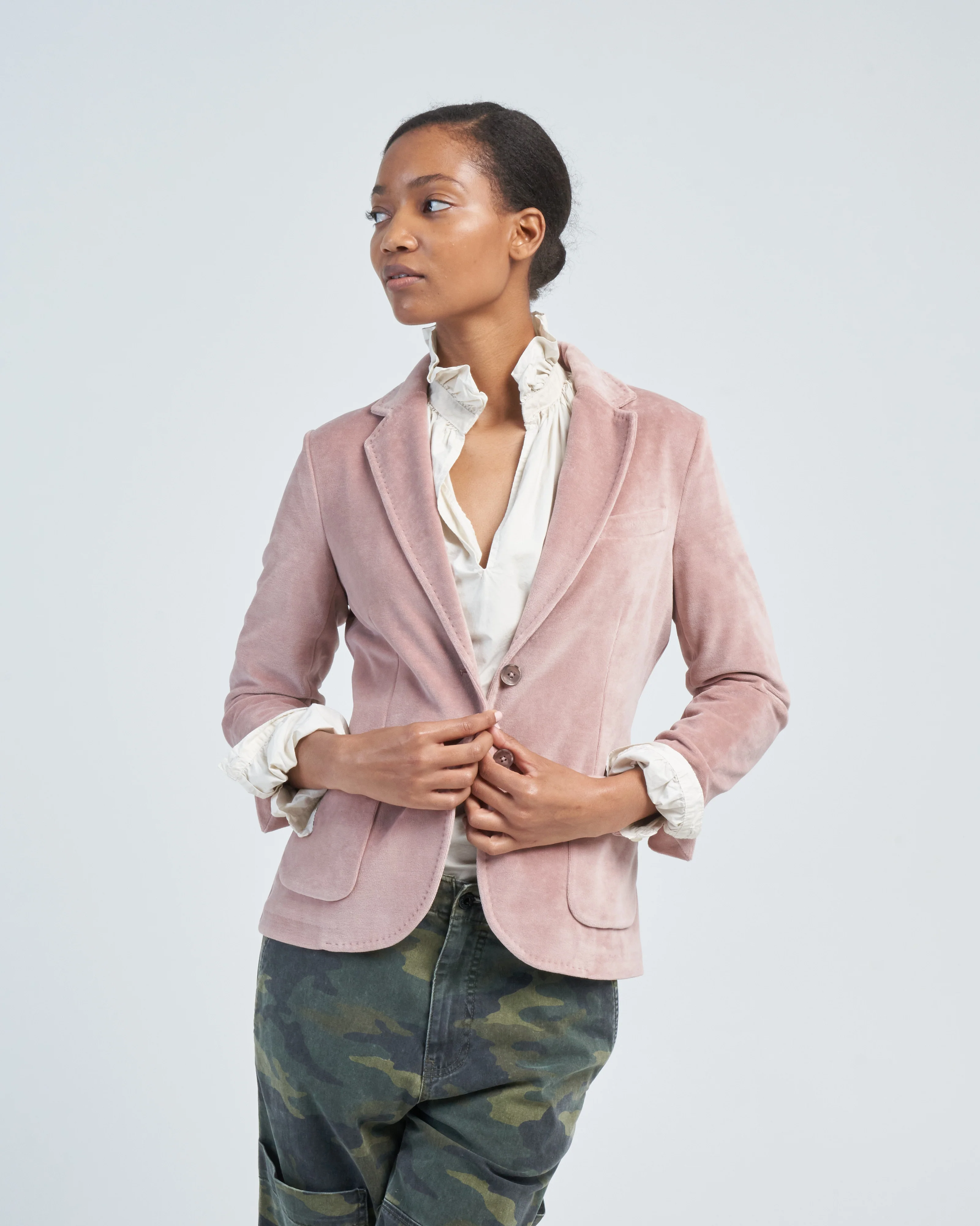 giacca slim velour jacket - Image 2